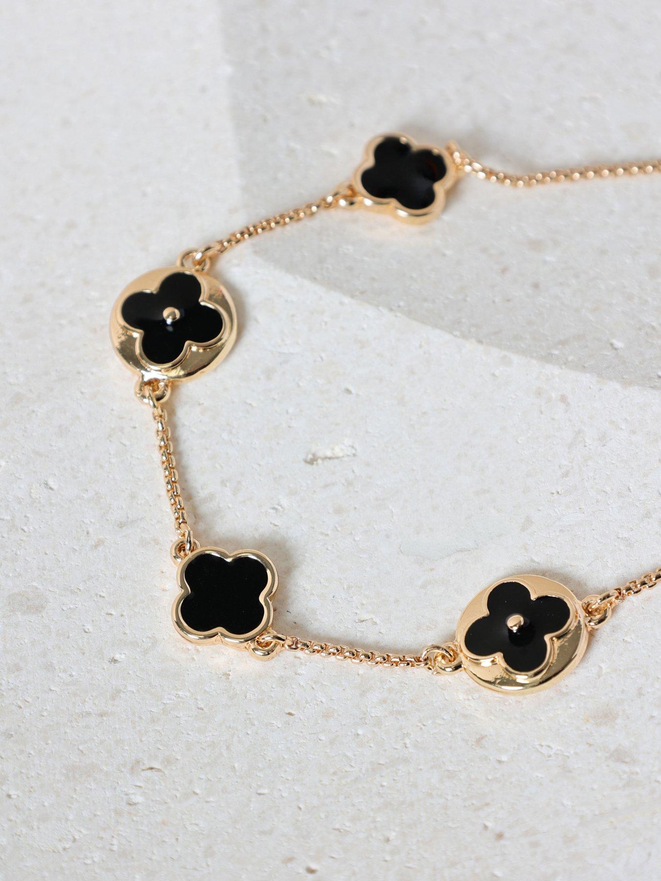 Image 2 of 2 of Mood Gold &amp; Jet Clover Toggle Bracelet