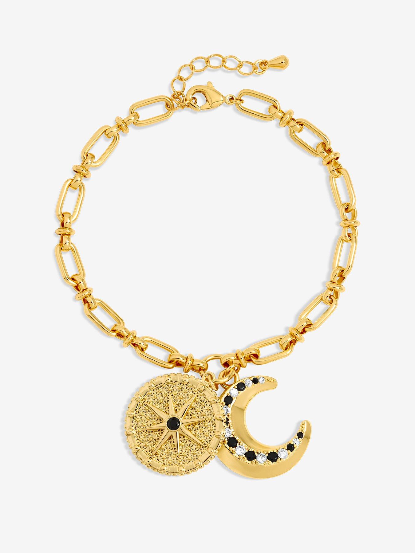 Inicio 14K Gold Plated Celestial Charm Bracelet