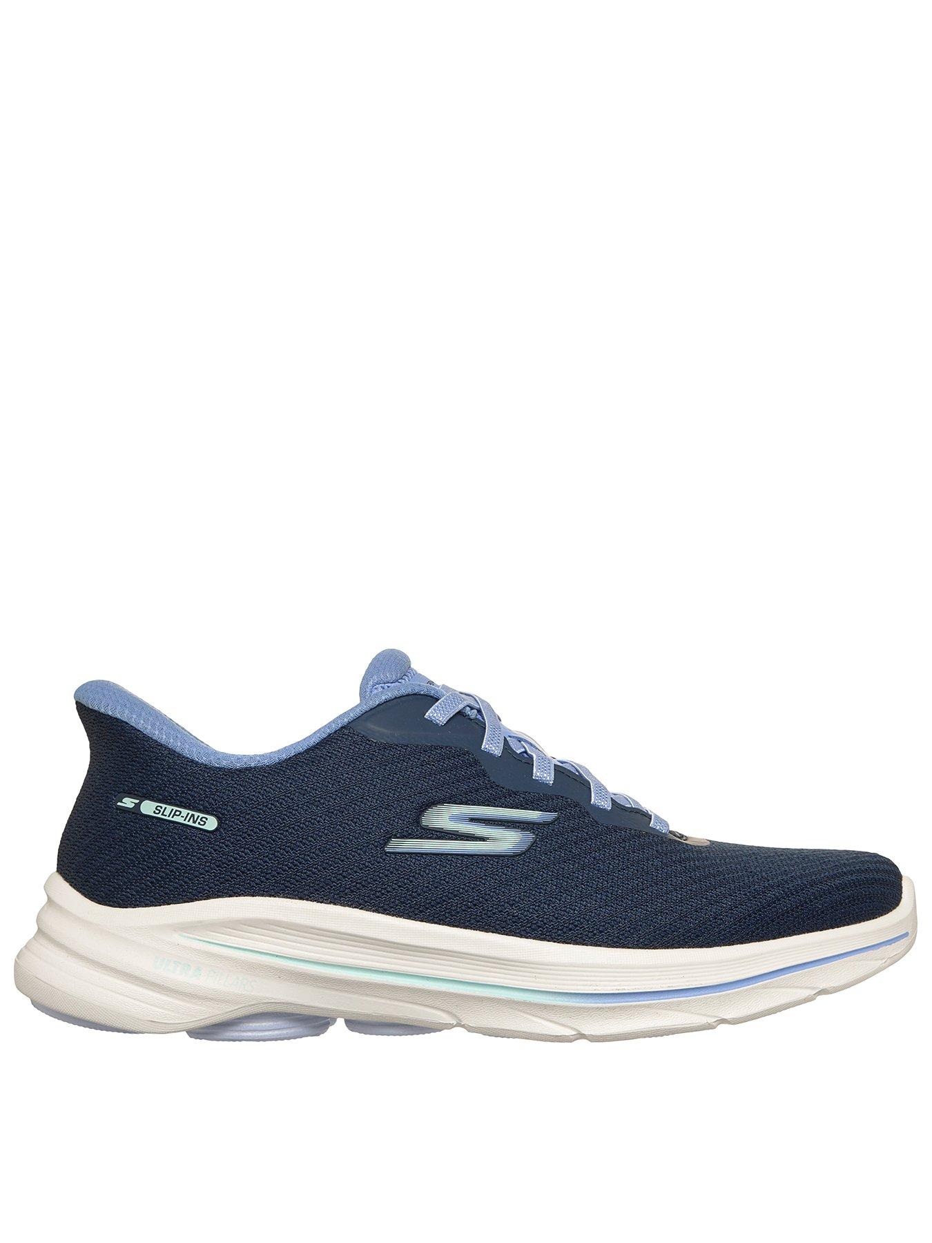 Skechers Go Walk 8 Nadia Mesh Bungee Lace Slip In Trainer - Navy Textile