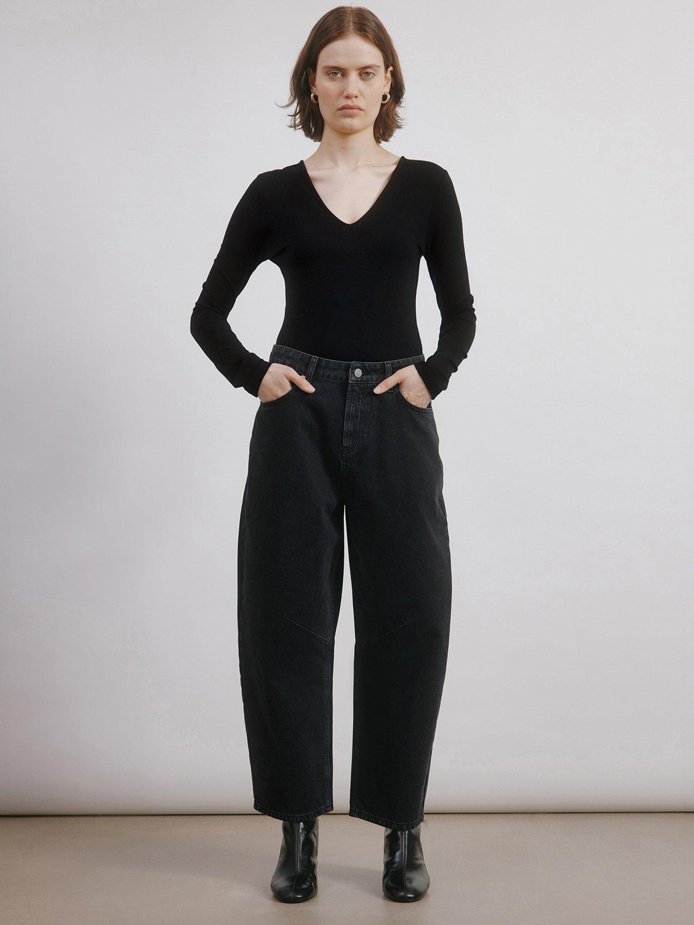 Image 1 of 4 of Albaray Barrel Leg Jeans - Black
