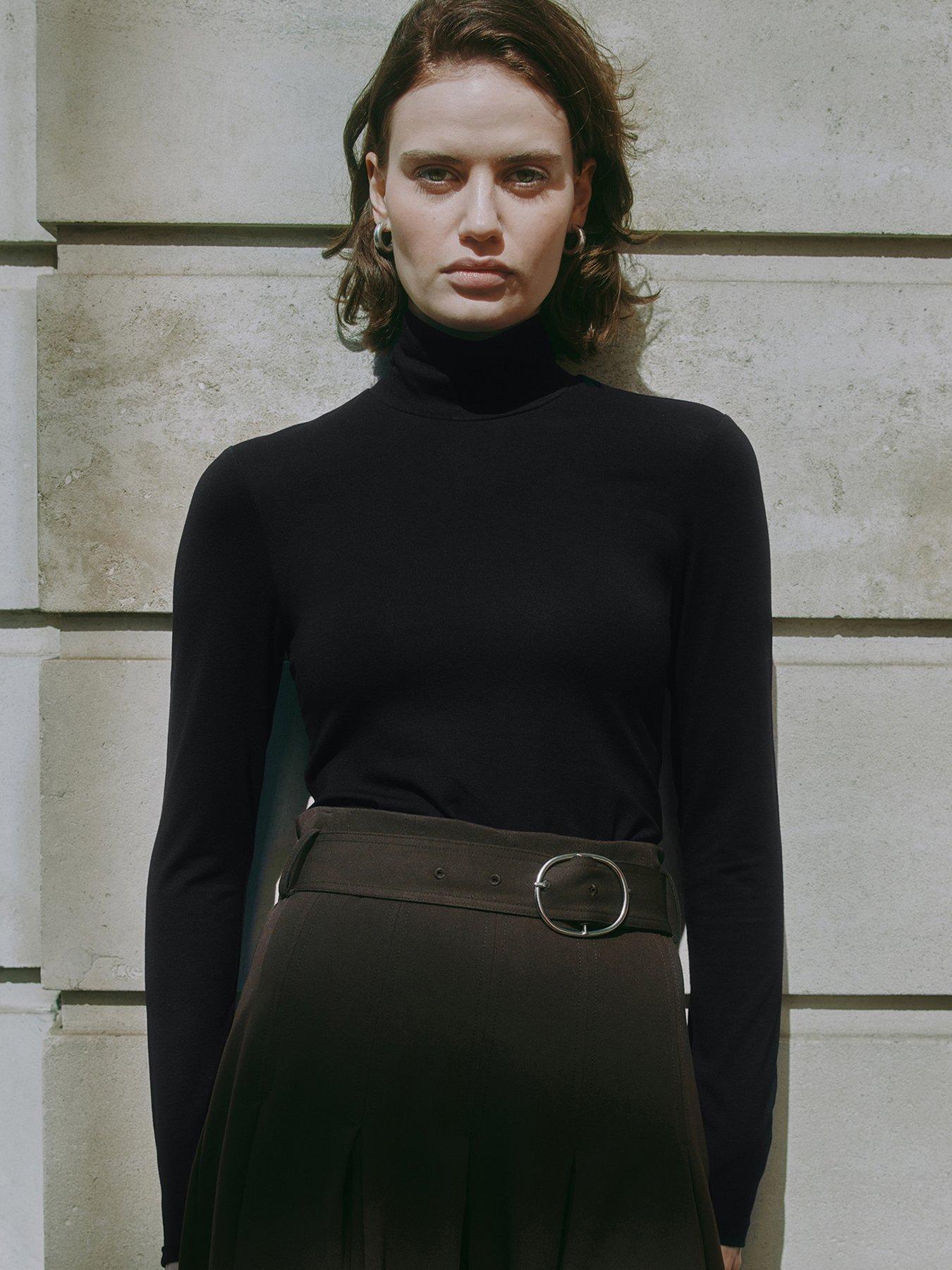 Image 1 of 4 of Albaray Turtle Neck Top - Black