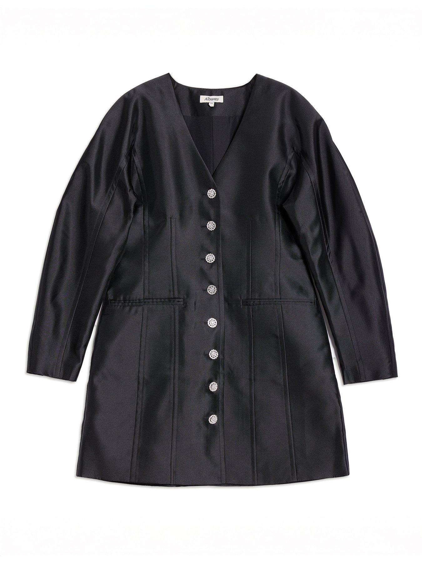 albaray-cocoon-sleeve-taffeta-dress-blackdetail