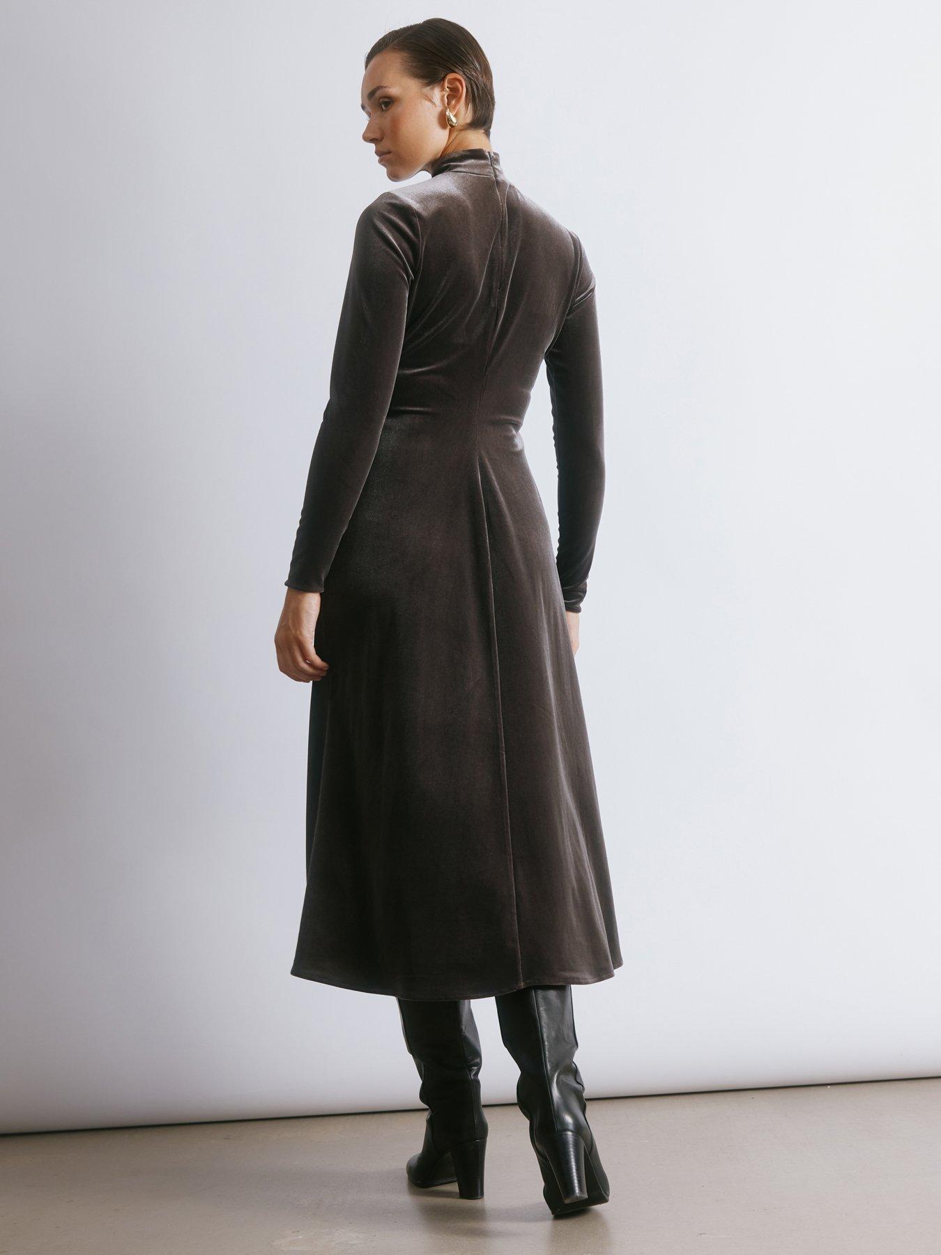 albaray-velvet-funnel-neck-maxi-dress-brownstillFront