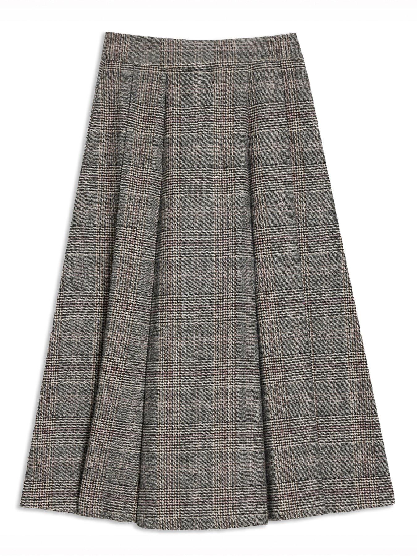 albaray-check-pleat-midi-skirt-greydetail