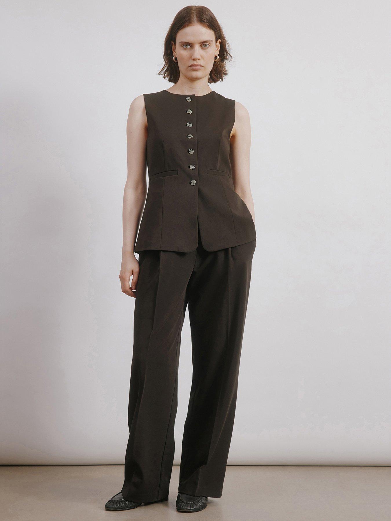 Image 2 of 4 of Albaray Choc Tailored Waistcoat - Brown