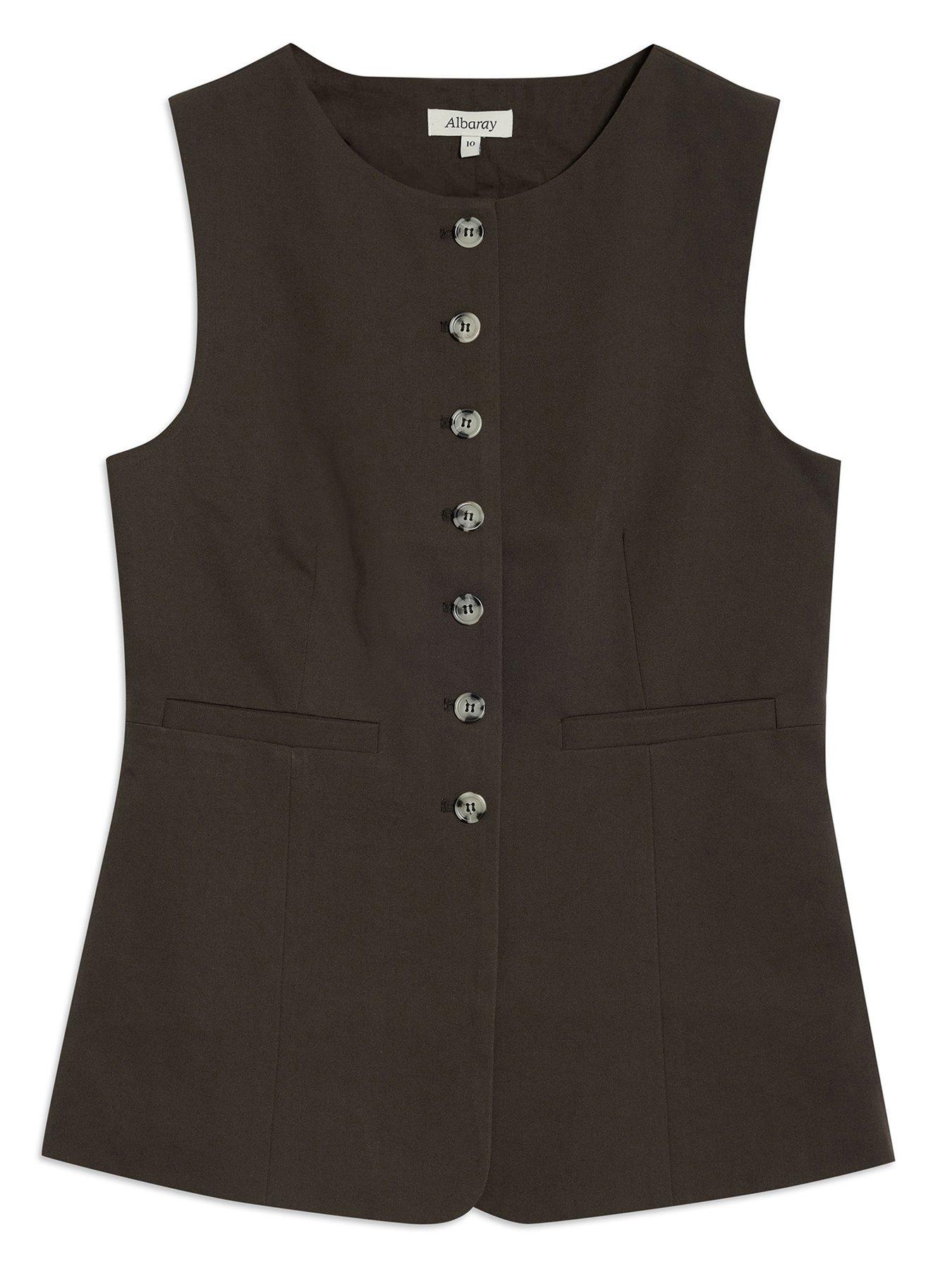 Image 4 of 4 of Albaray Choc Tailored Waistcoat - Brown