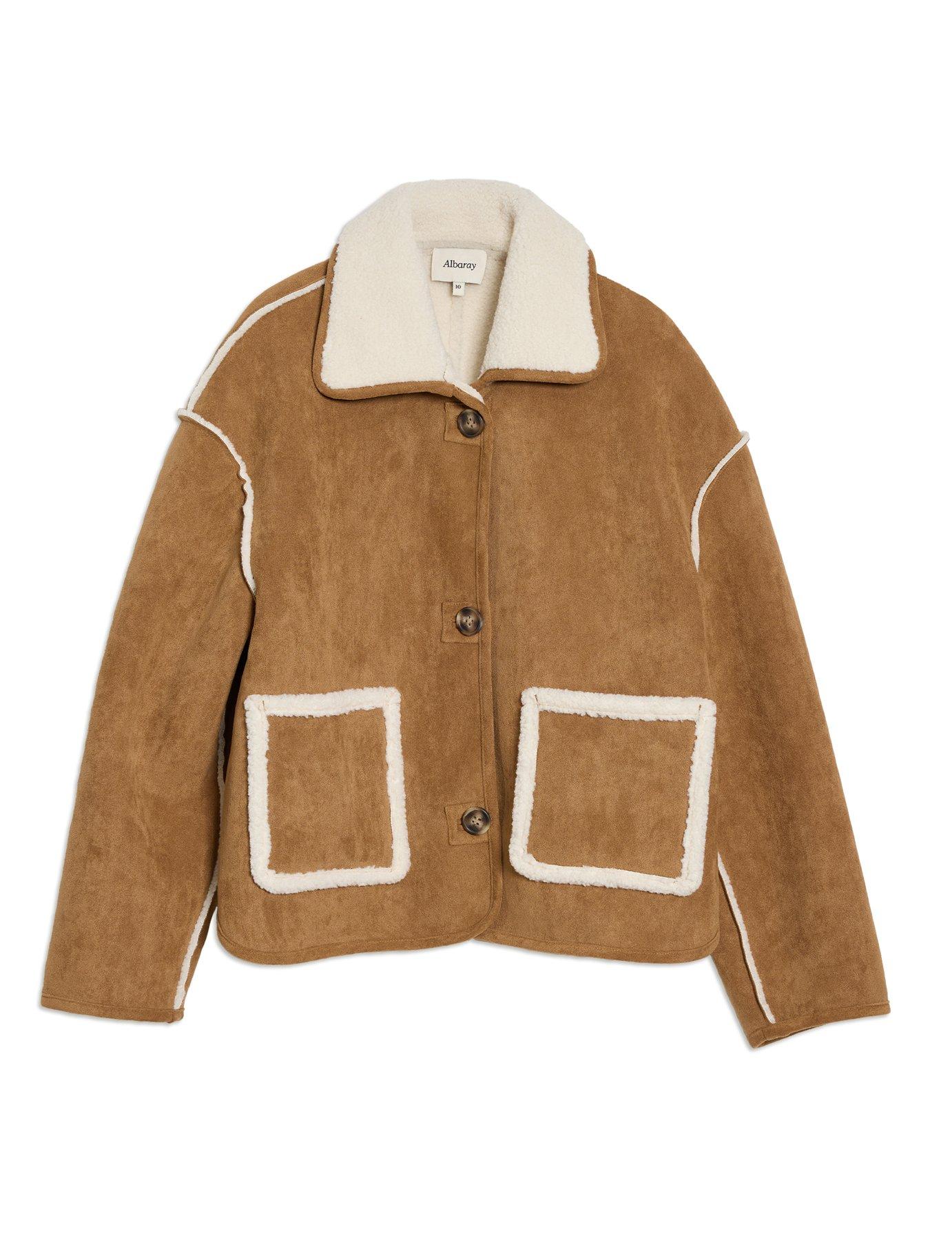 albaray-faux-sheepskin-jacket-browndetail