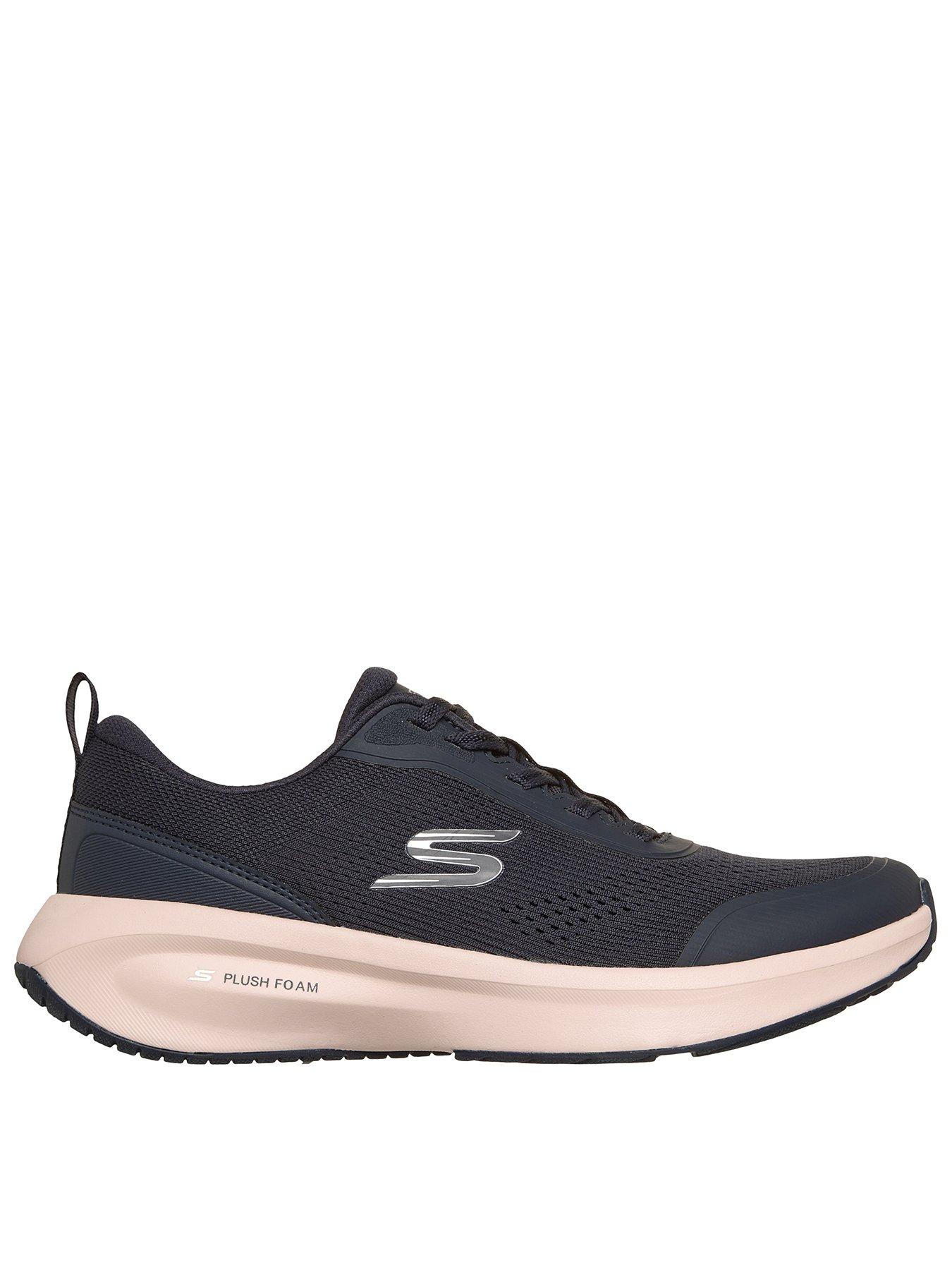 skechers-plush-foam-lace-up-trainer-navyfront