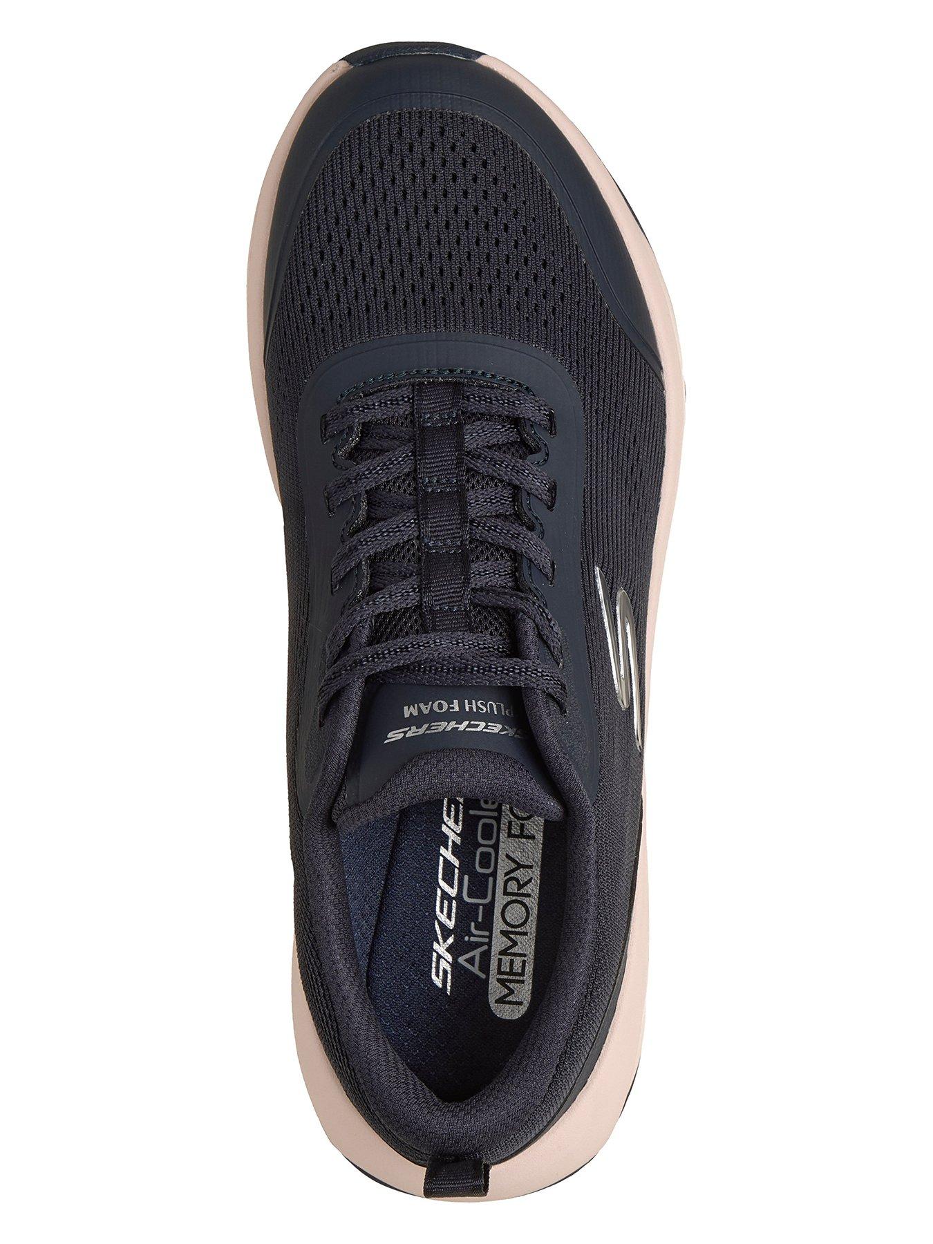 skechers-plush-foam-lace-up-trainer-navyoutfit