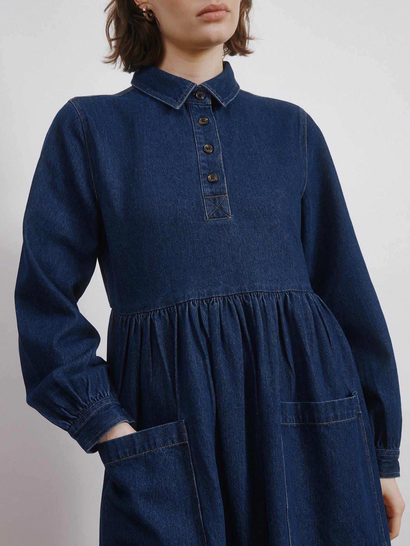 albaray-denim-placket-midi-dressoutfit