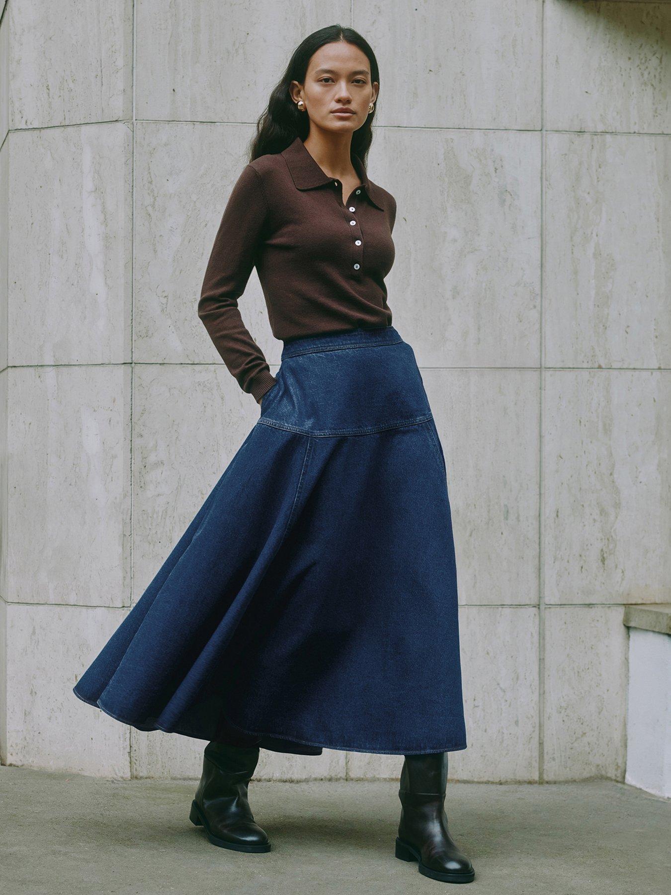 albaray-denim-basque-midi-skirt