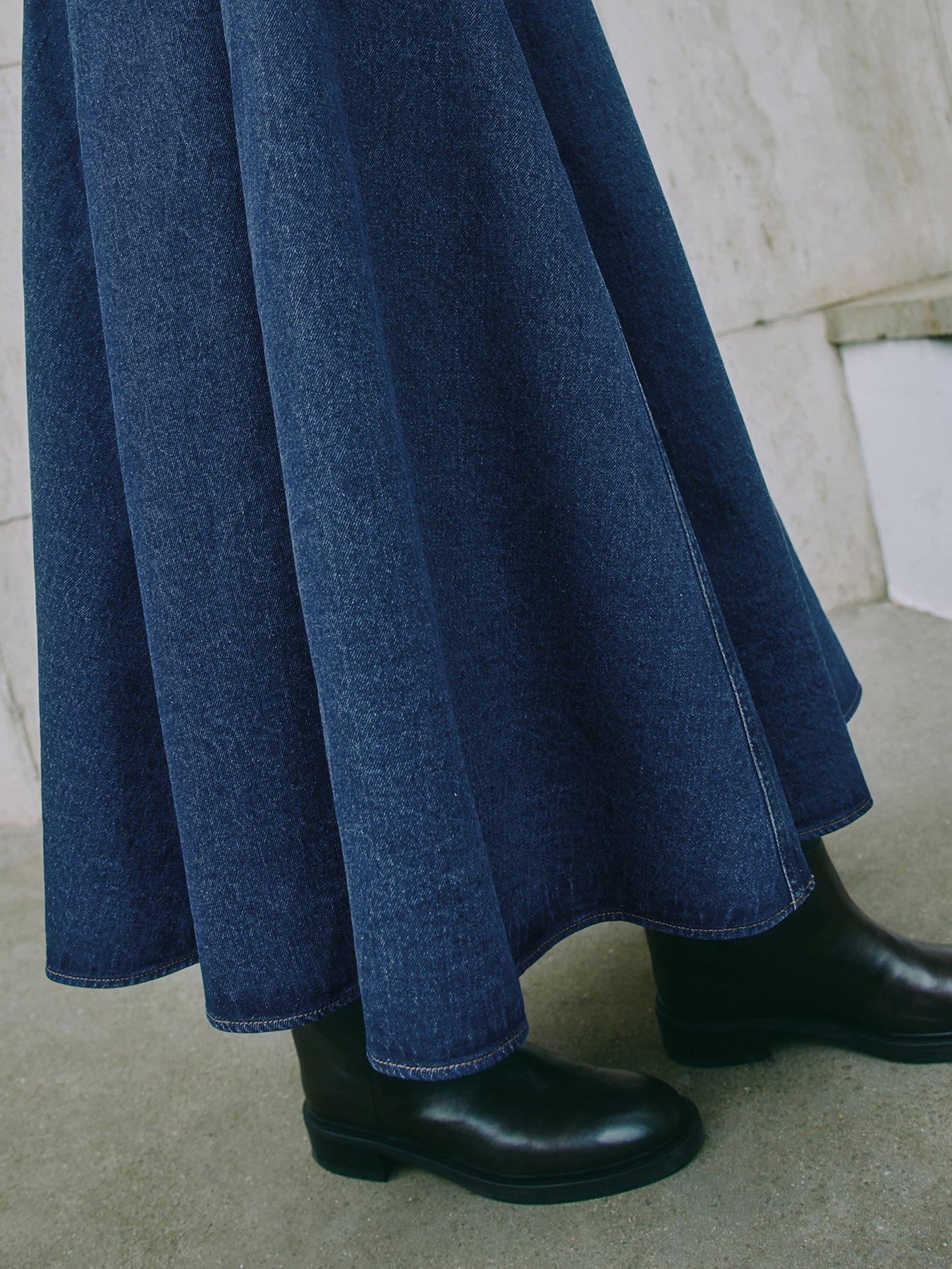 albaray-denim-basque-midi-skirtoutfit