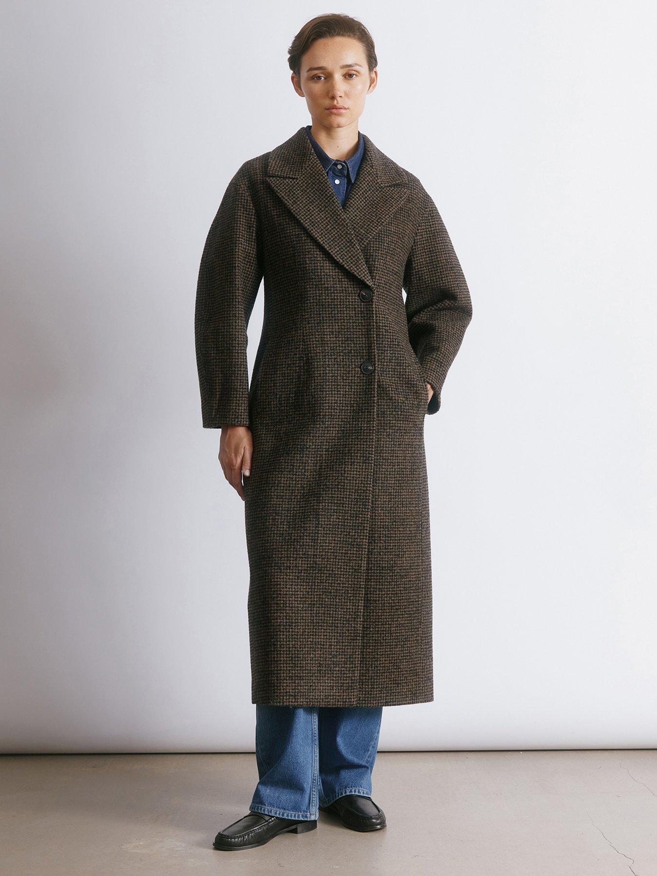 albaray-tweed-cocoon-sleeve-coat-grey