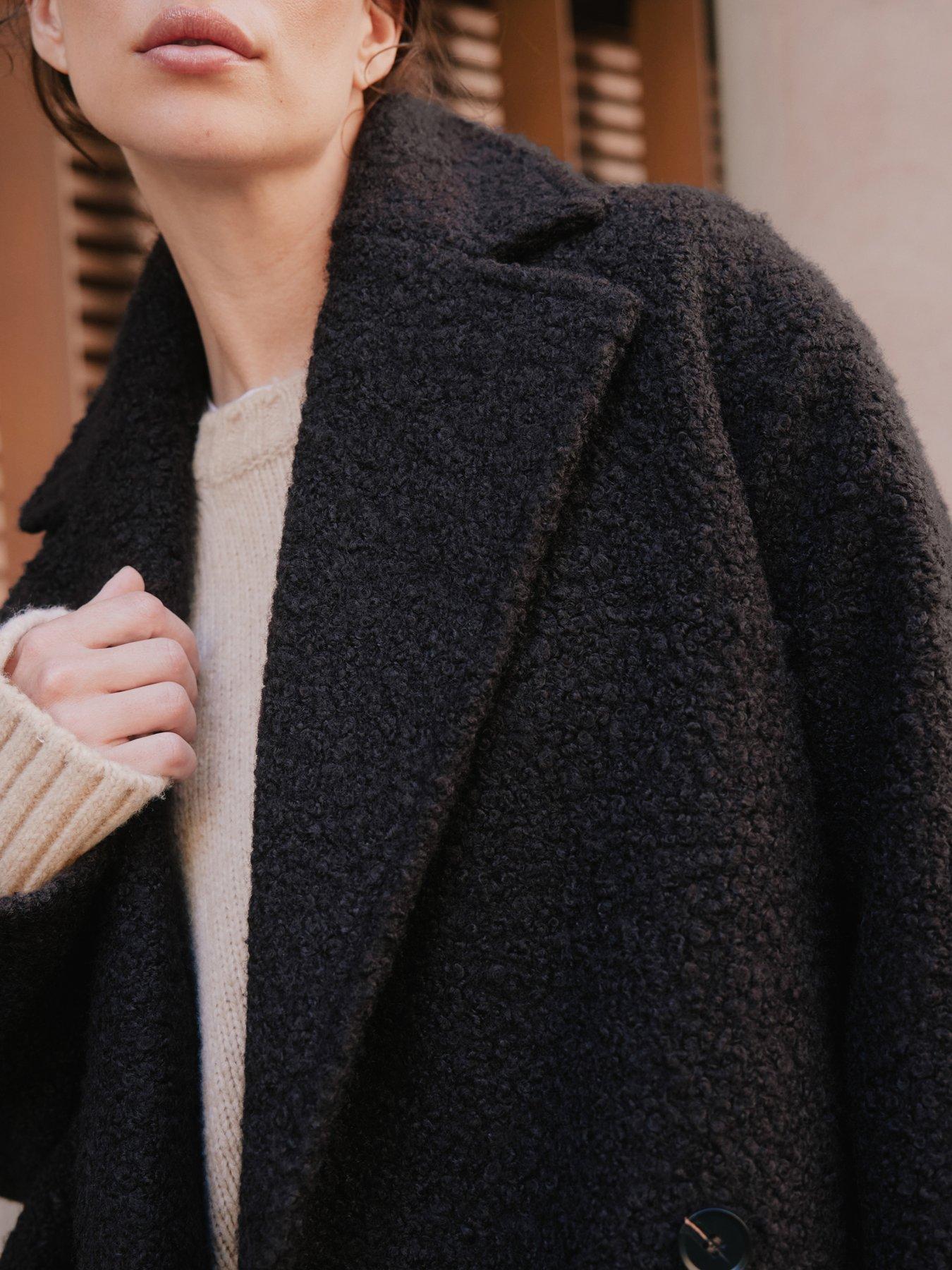 Image 3 of 4 of Albaray Curly Db Coat - Brown
