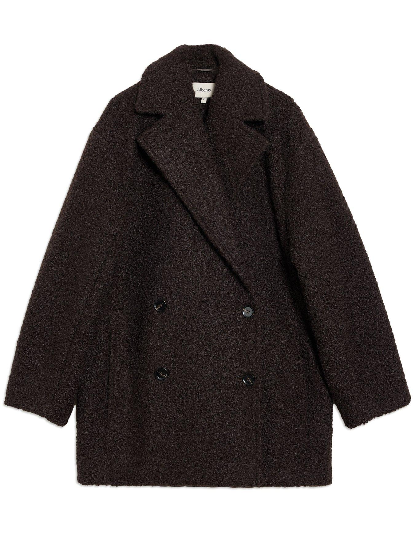Image 4 of 4 of Albaray Curly Db Coat - Brown