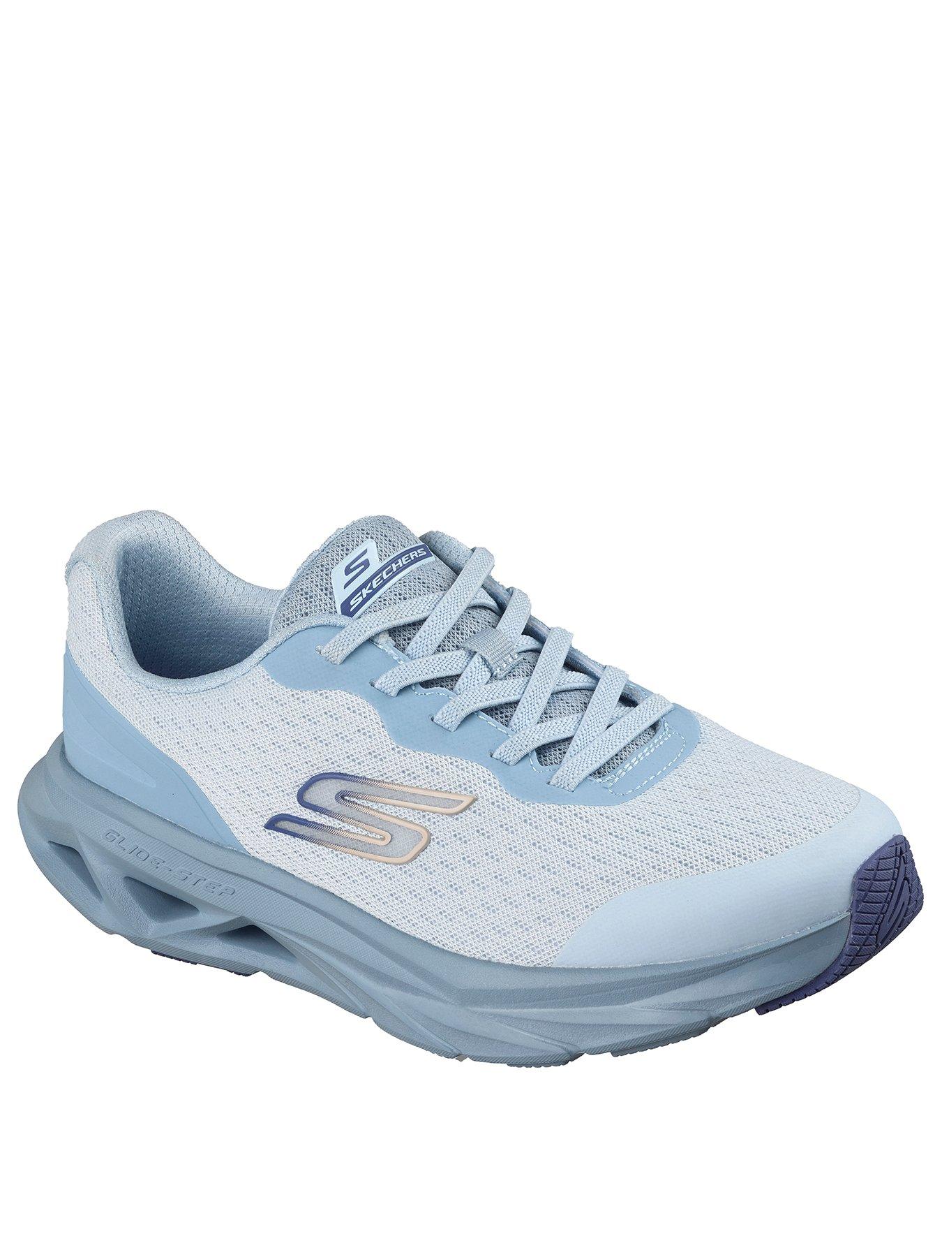 skechers-glide-step-vortex-avalin-mesh-bungee-lace-trainer-blue-textilestillFront