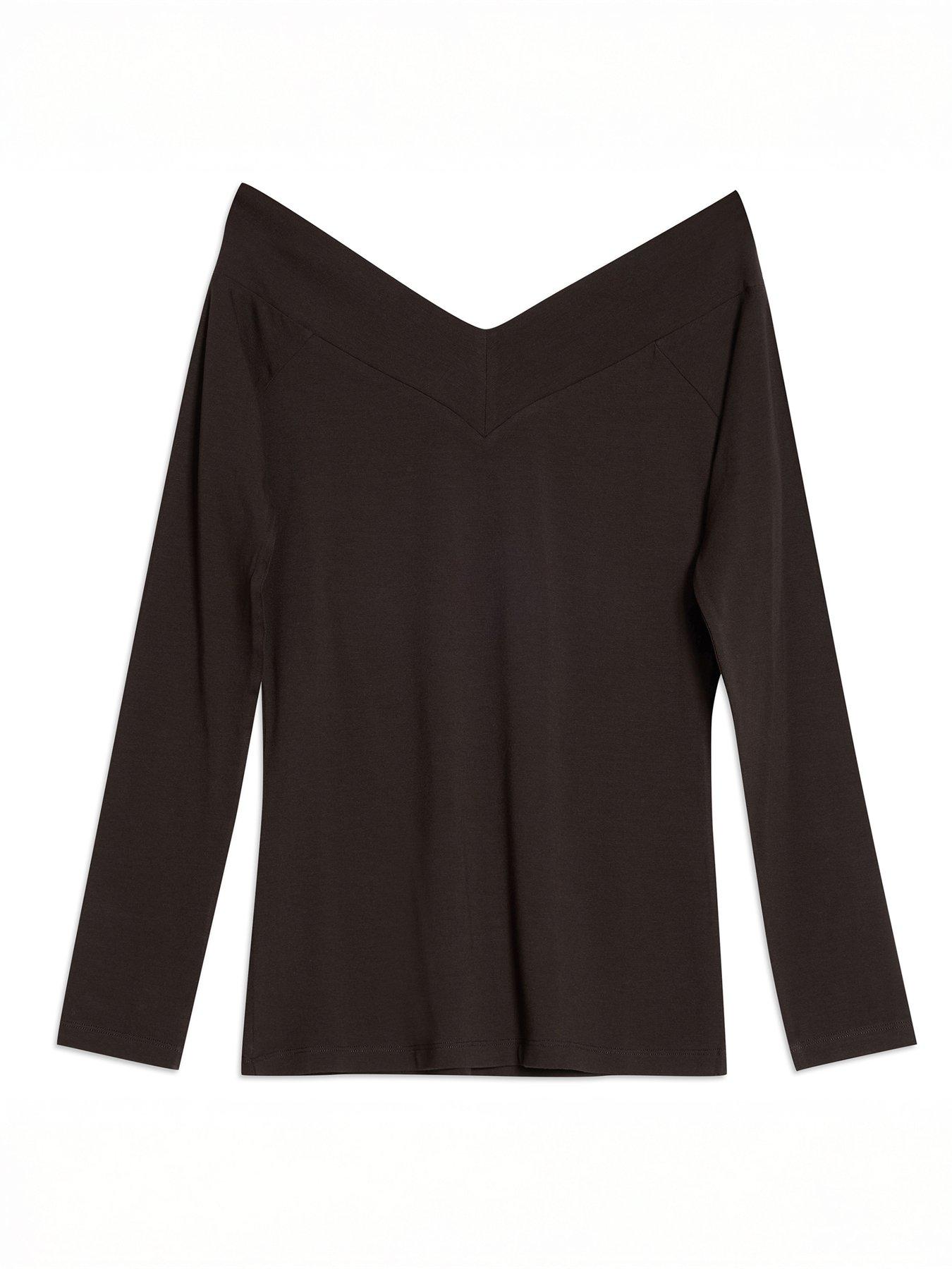 albaray-v-neck-bardot-browndetail