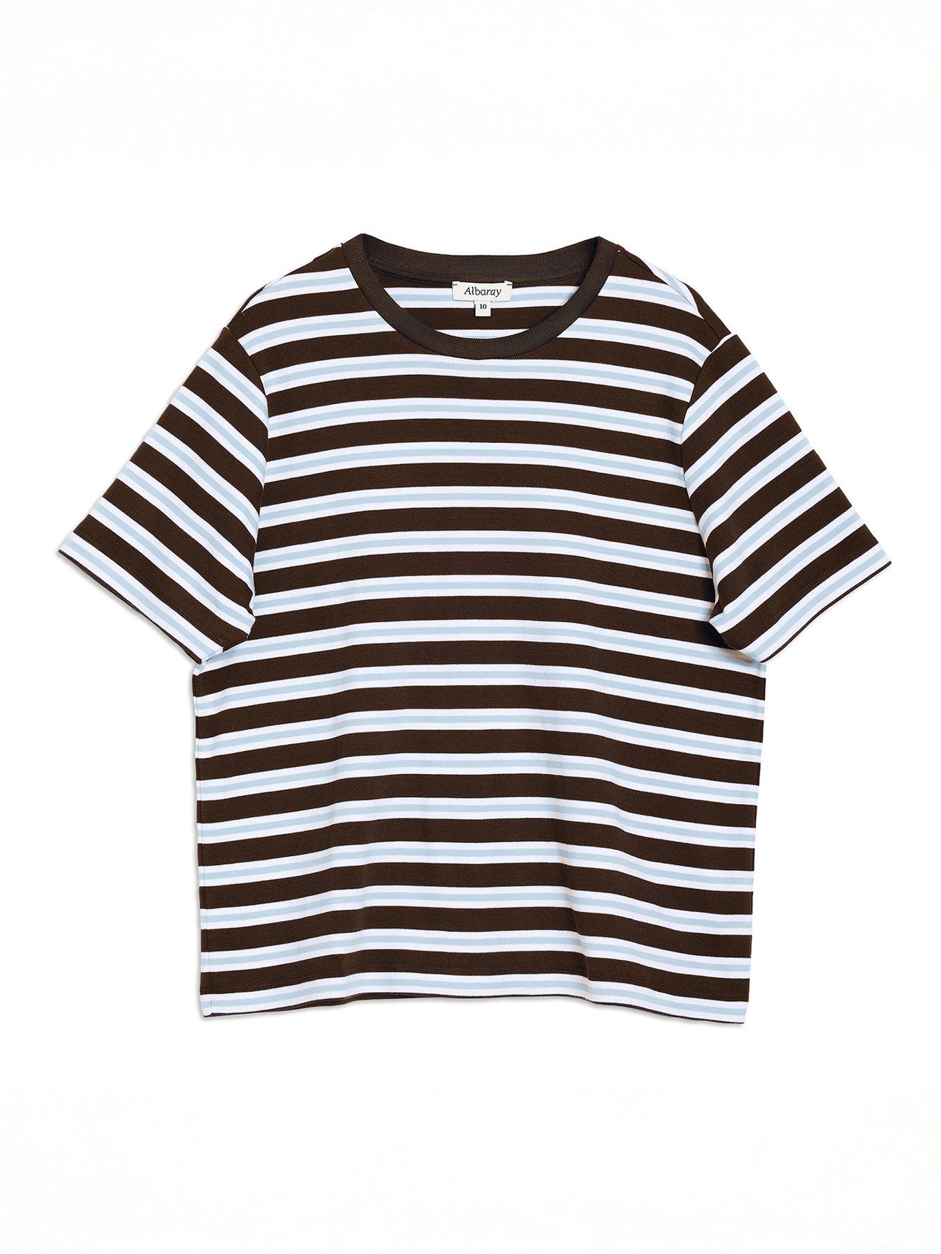 albaray-stripe-t-shirt-whitebrowndetail