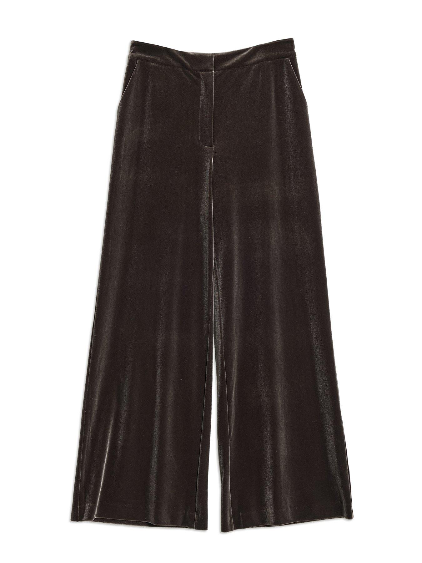 albaray-velvet-wide-leg-trouser-browndetail