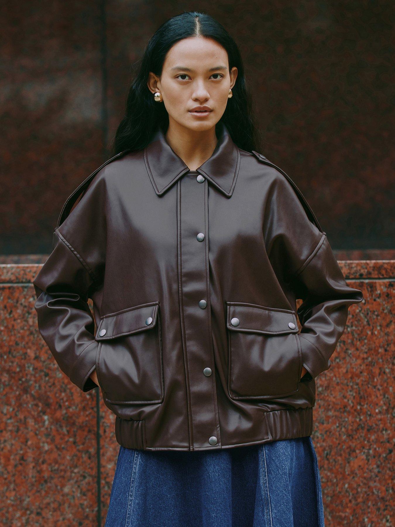 Albaray Faux Leather Bomber
