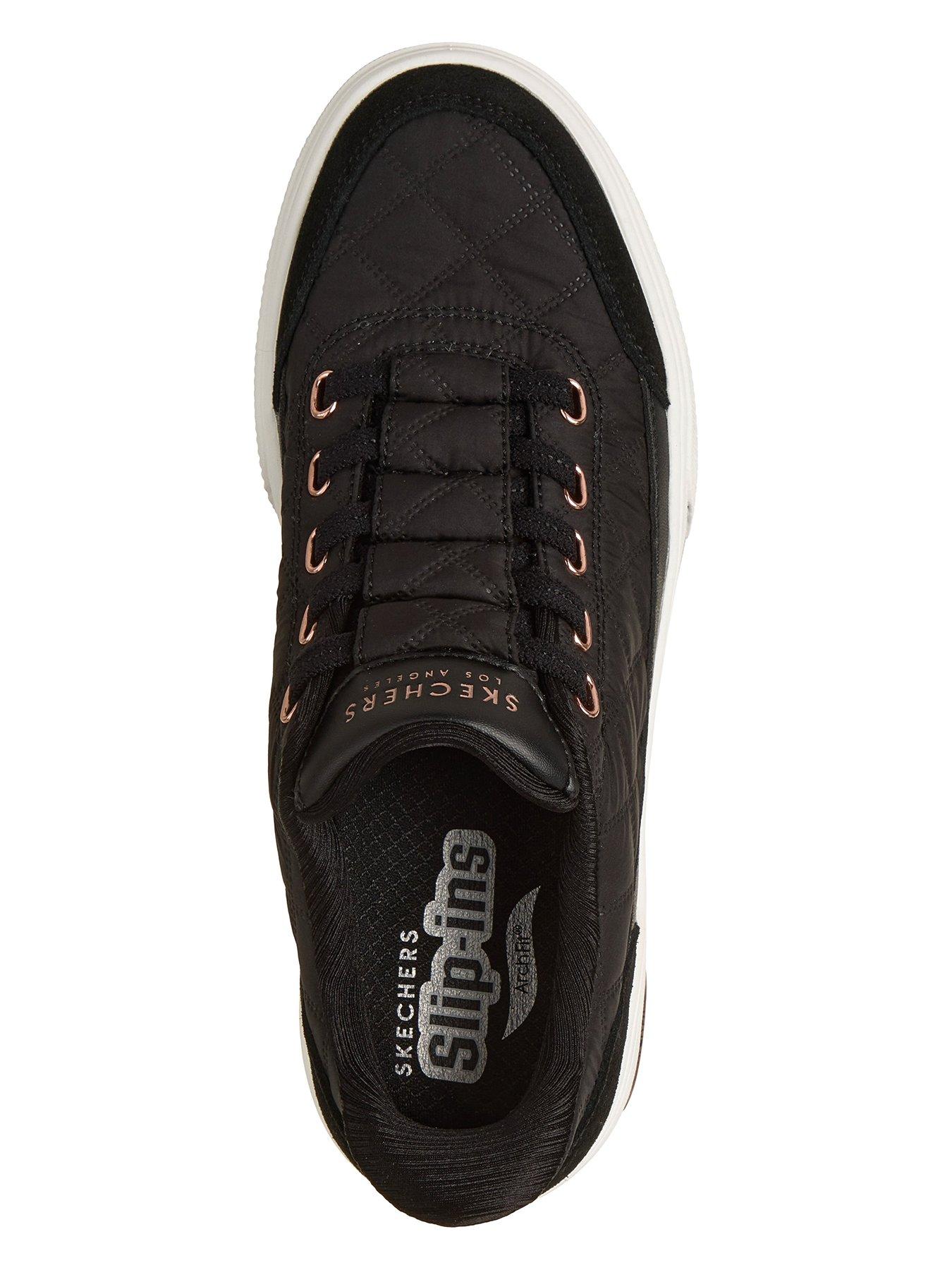 Image 3 of 5 of Skechers Arch Fit Arcade Cuddle Steps Slip-ins Trainer - Black Nylon