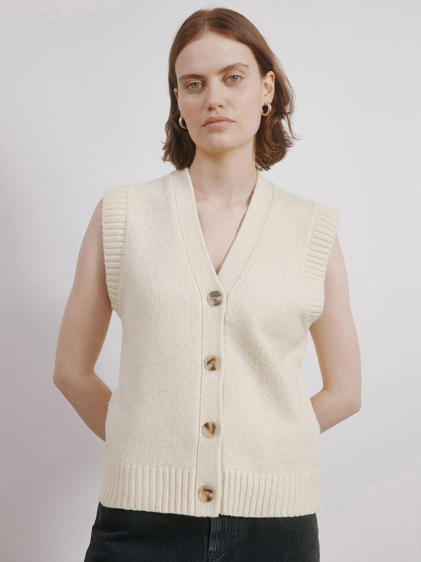 Image 1 of 4 of Albaray Cosy Button Tank - Cream