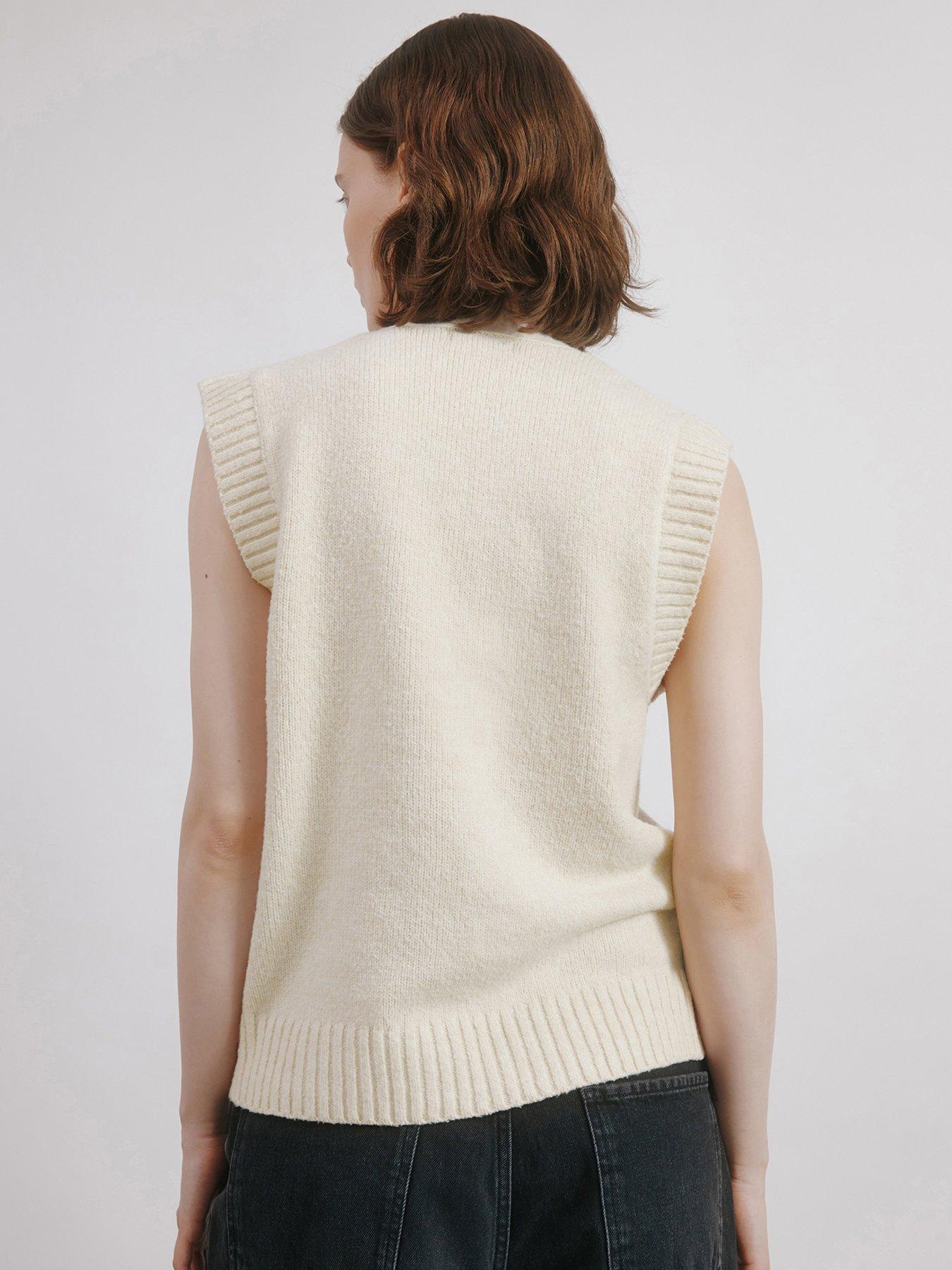 Image 2 of 4 of Albaray Cosy Button Tank - Cream