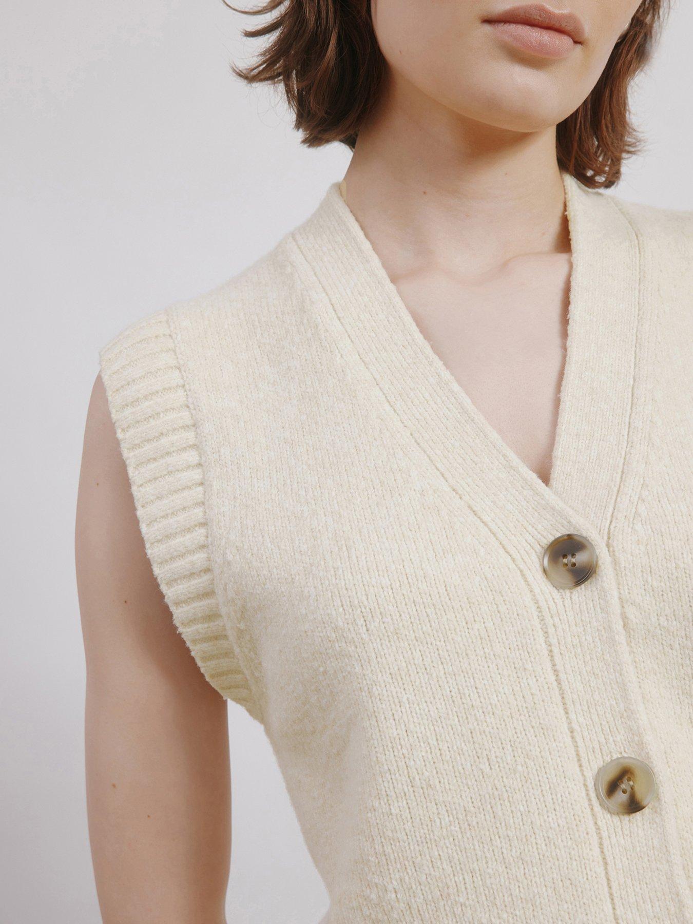 Image 3 of 4 of Albaray Cosy Button Tank - Cream