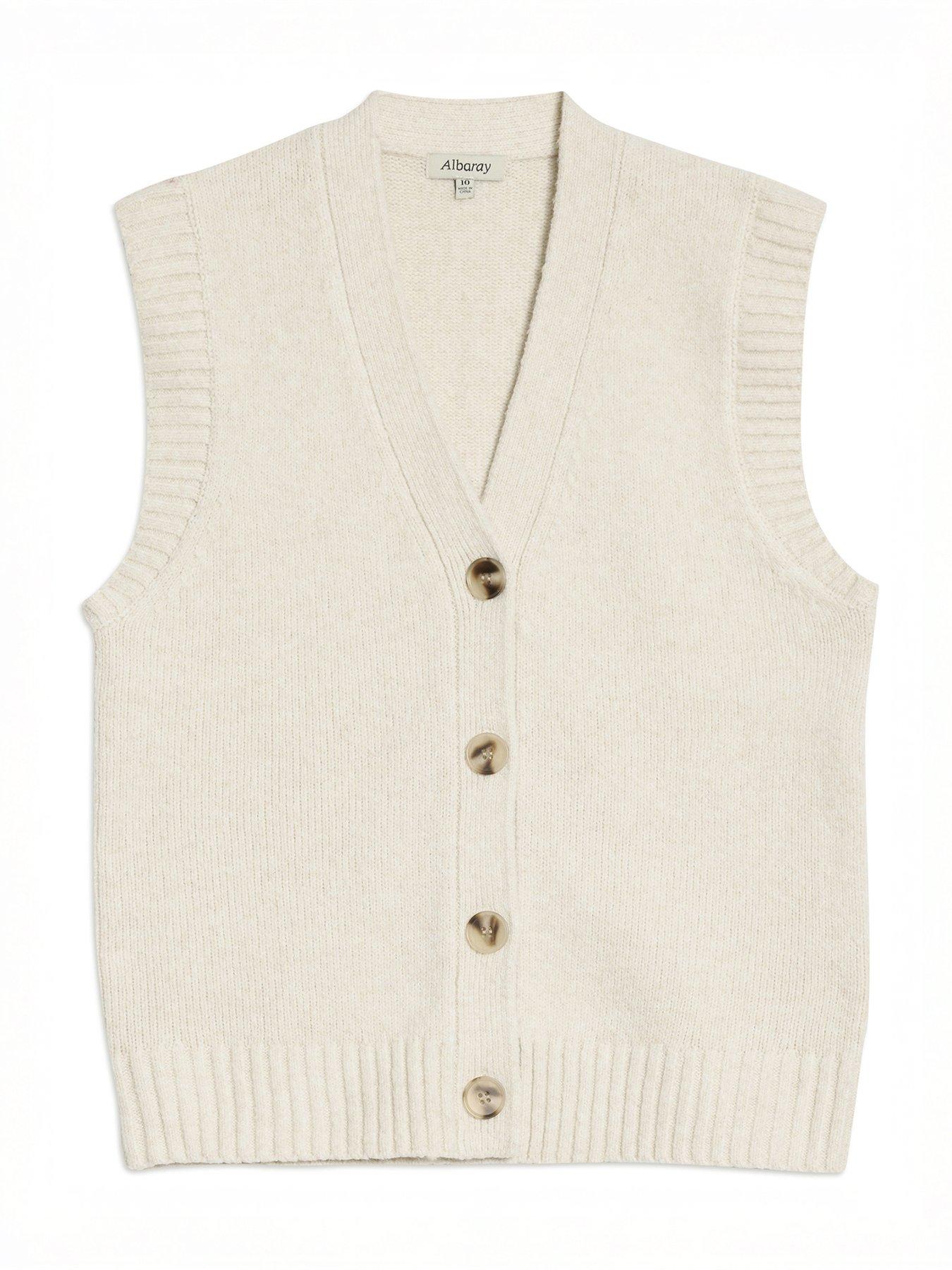 Image 4 of 4 of Albaray Cosy Button Tank - Cream