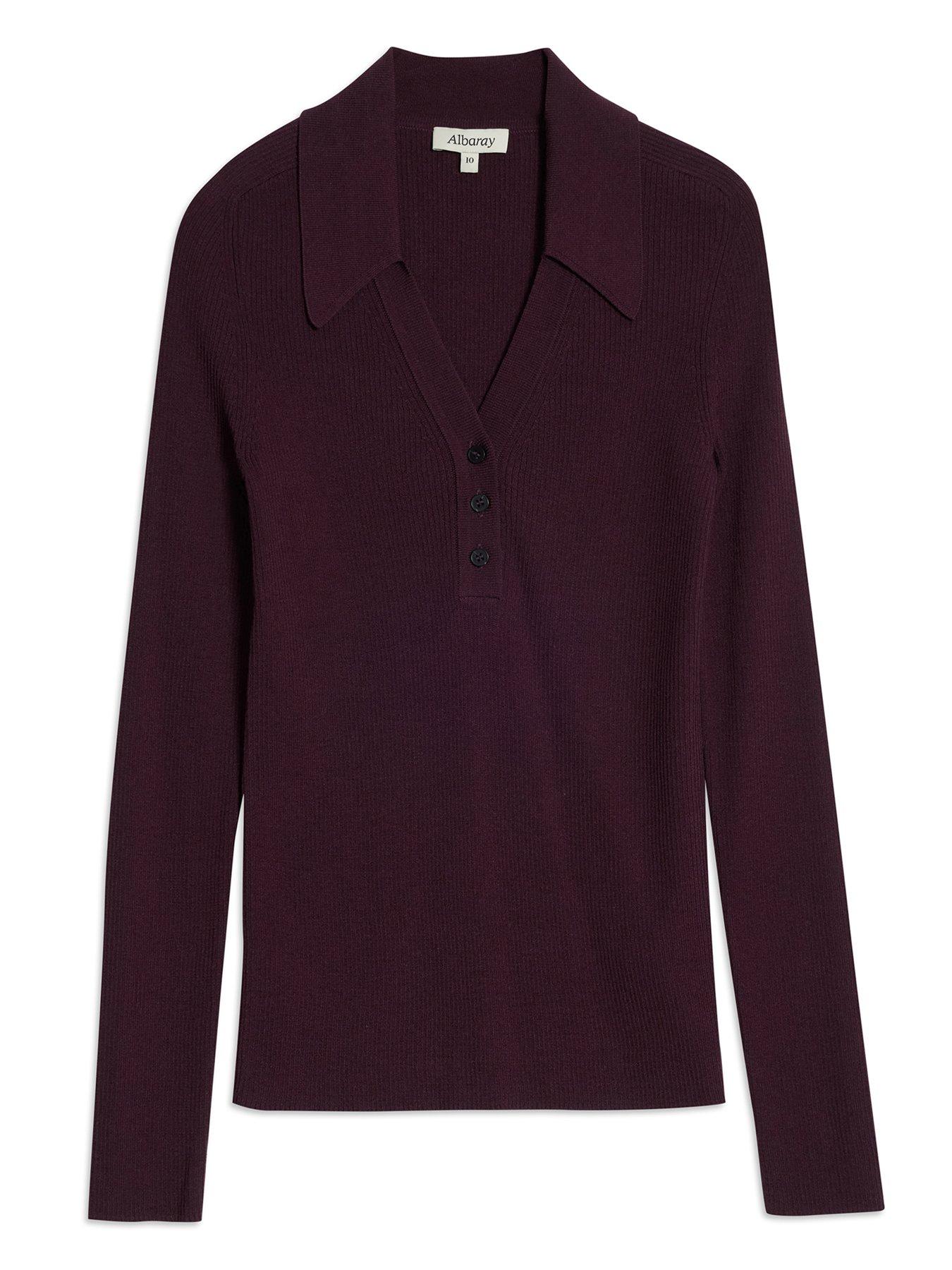 albaray-rib-v-neck-button-top-reddetail