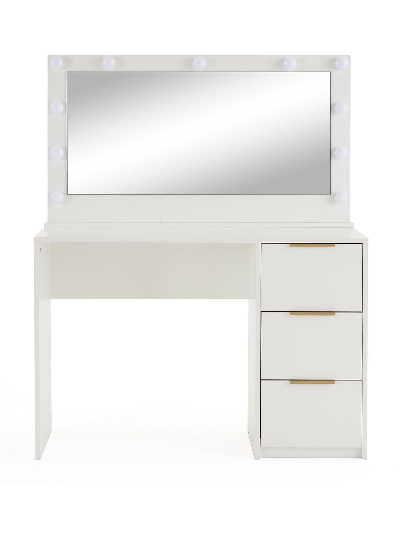 Image 2 of 7 of The Very Collection Jessie Matt Storage Dressing Table with Mirror - White - FSC&reg; Certified