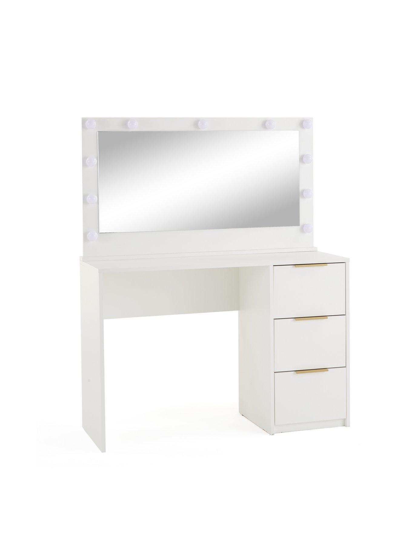 Image 3 of 7 of The Very Collection Jessie Matt Storage Dressing Table with Mirror - White - FSC&reg; Certified