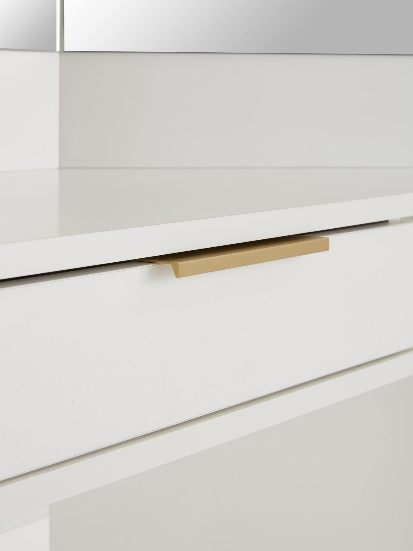 Image 4 of 7 of The Very Collection Jessie Matt Storage Dressing Table with Mirror - White - FSC&reg; Certified