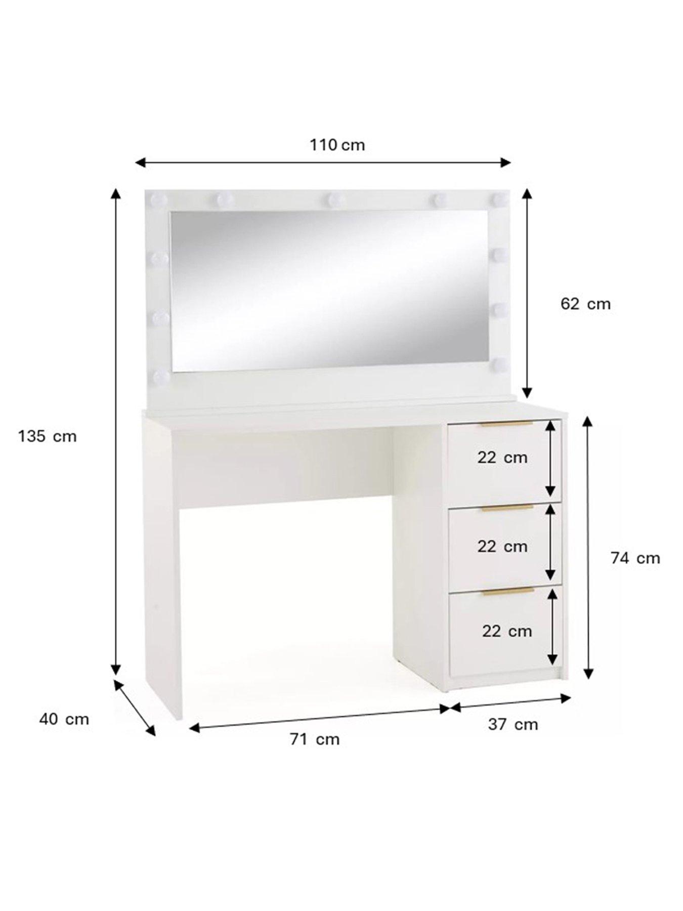 Image 7 of 7 of The Very Collection Jessie Matt Storage Dressing Table with Mirror - White - FSC&reg; Certified