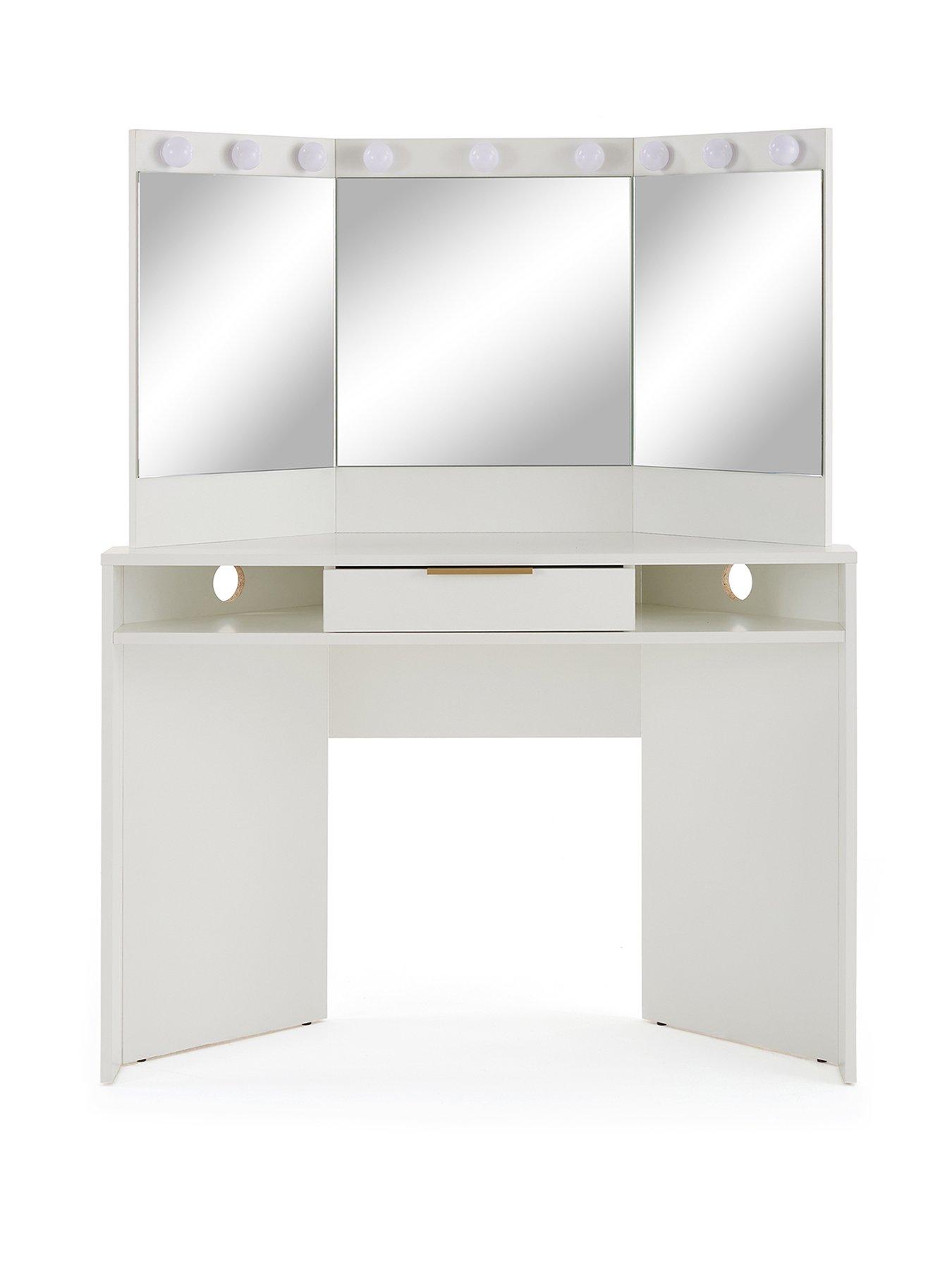 Image 2 of 7 of The Very Collection Jessie Matt Corner Dressing Table with Mirror - White - FSC&reg; Certified