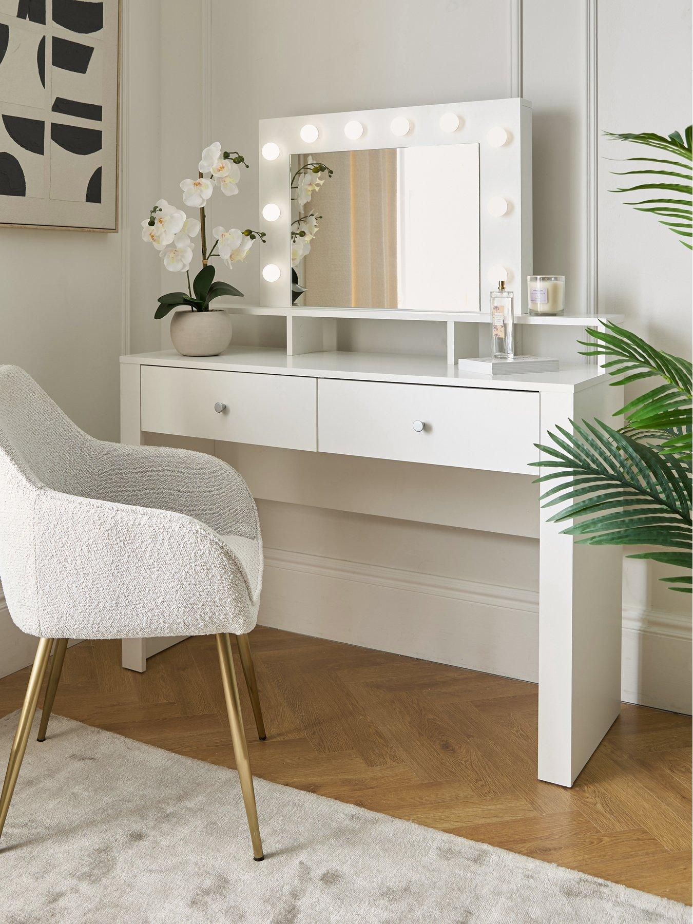 Very Home Skye Dressing Table with Lit Mirror - White - FSC® Certified
