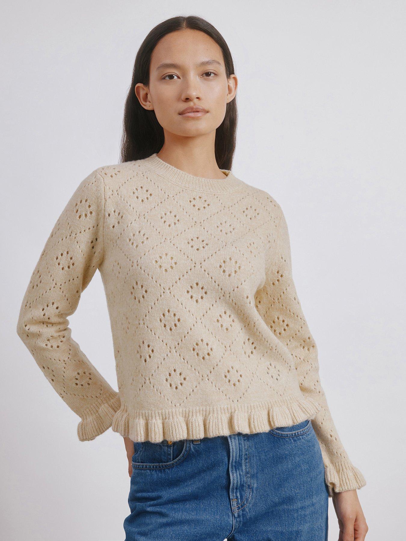 albaray-pointelle-ruffle-jumper-creamfront