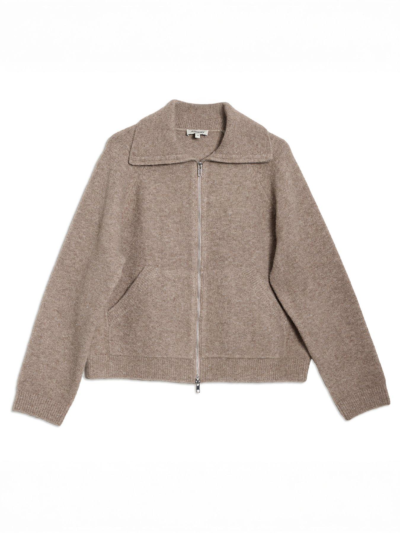 albaray-wing-collar-knit-bomber-creamdetail