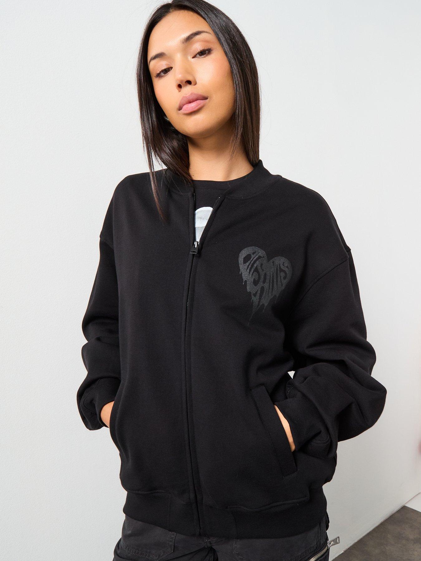 Image 6 of 6 of AllSaints Poster Belle Bomber - Black