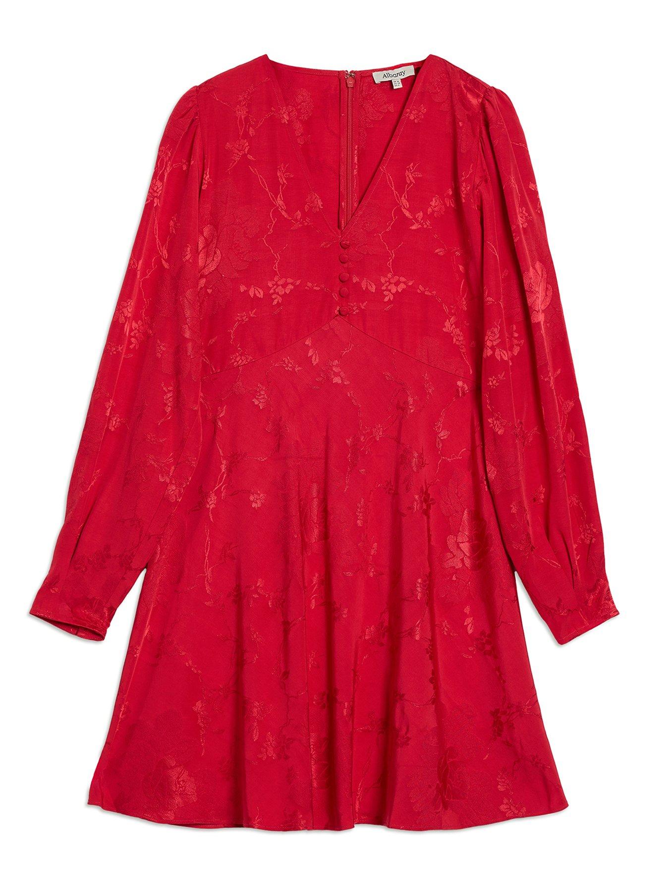 albaray-jacquard-satin-short-dress-reddetail
