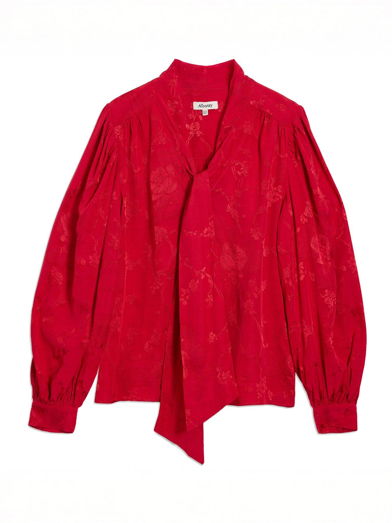 albaray-jacquard-satin-top-reddetail