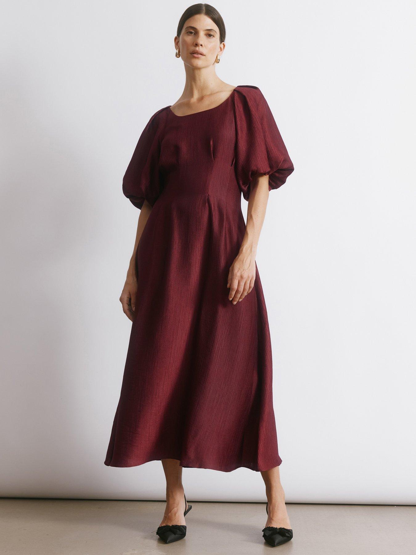 Albaray Crinkle Satin Dress - Red