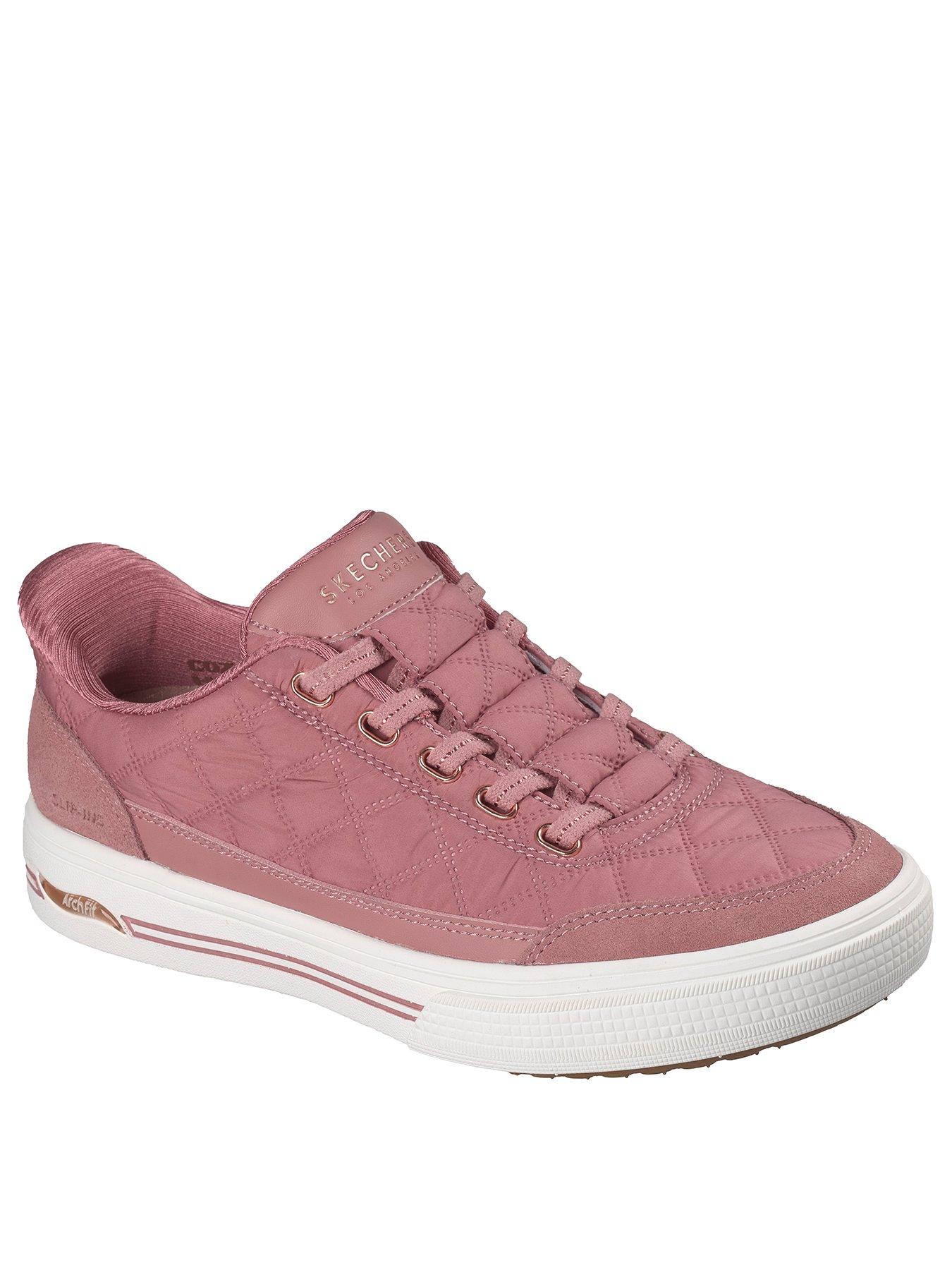 skechers-arch-fit-arcade-cuddle-steps-slip-ins-trainer-rosestillFront