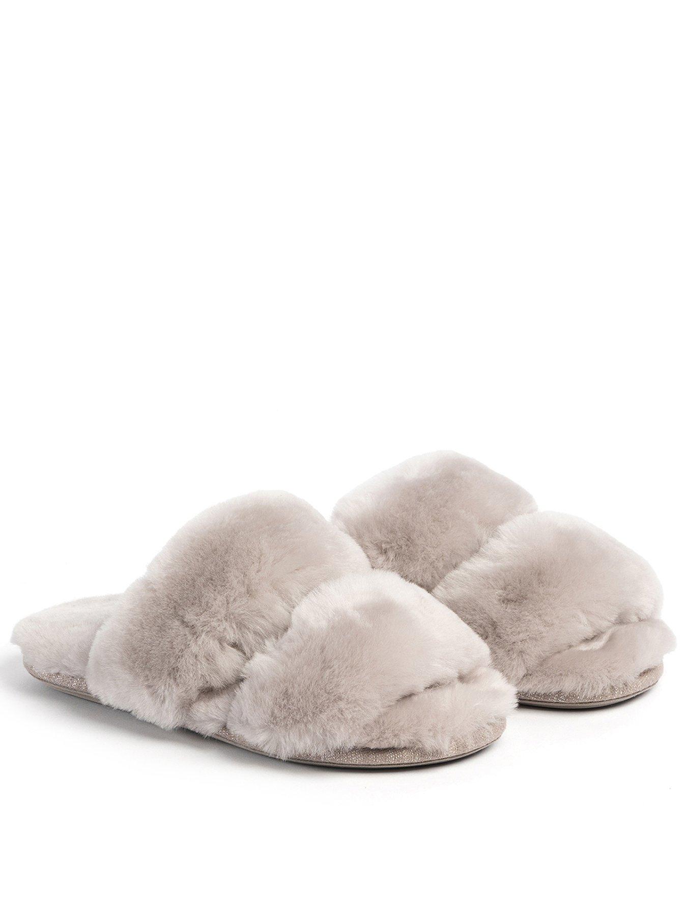 Just Sheepskin Just Sheepskin Ladies Poppy Open Toe Sheepskin Slider - Dove