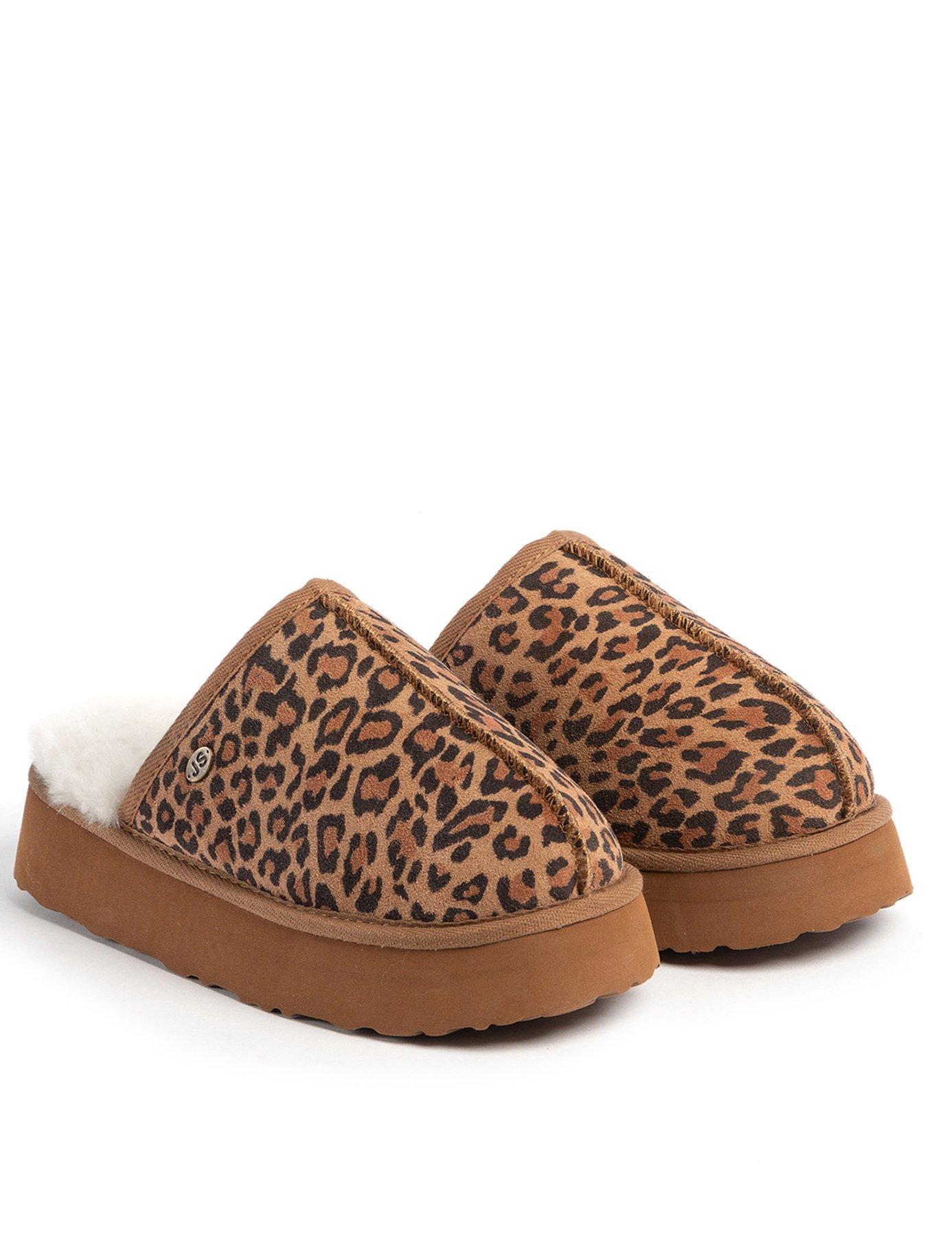 Just Sheepskin Just Sheepskin Ladies Mabel Sheepskin Platform Mule Slipper - Chestnut Animal