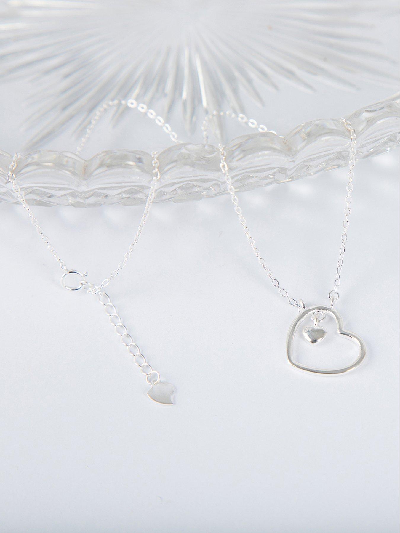 the-love-collection-sterling-silver-double-heart-necklaceback