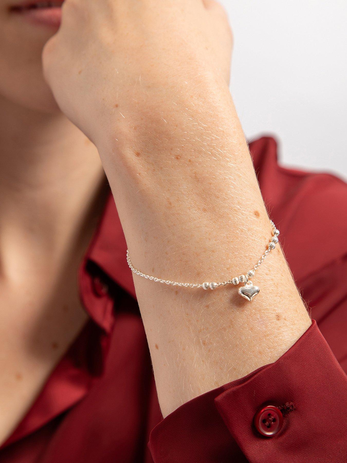 the-love-collection-sterling-silver-bracelet-with-heart-charmstillFront