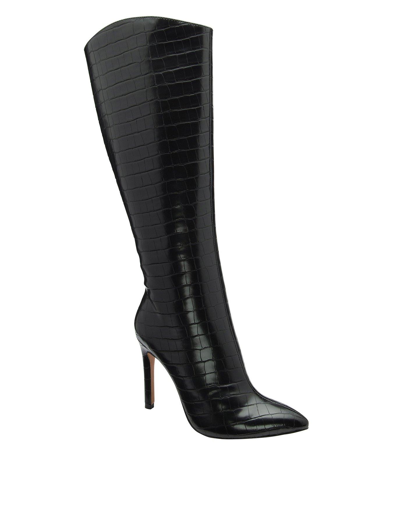 Ravel Gibson Knee Boots - Black Croc