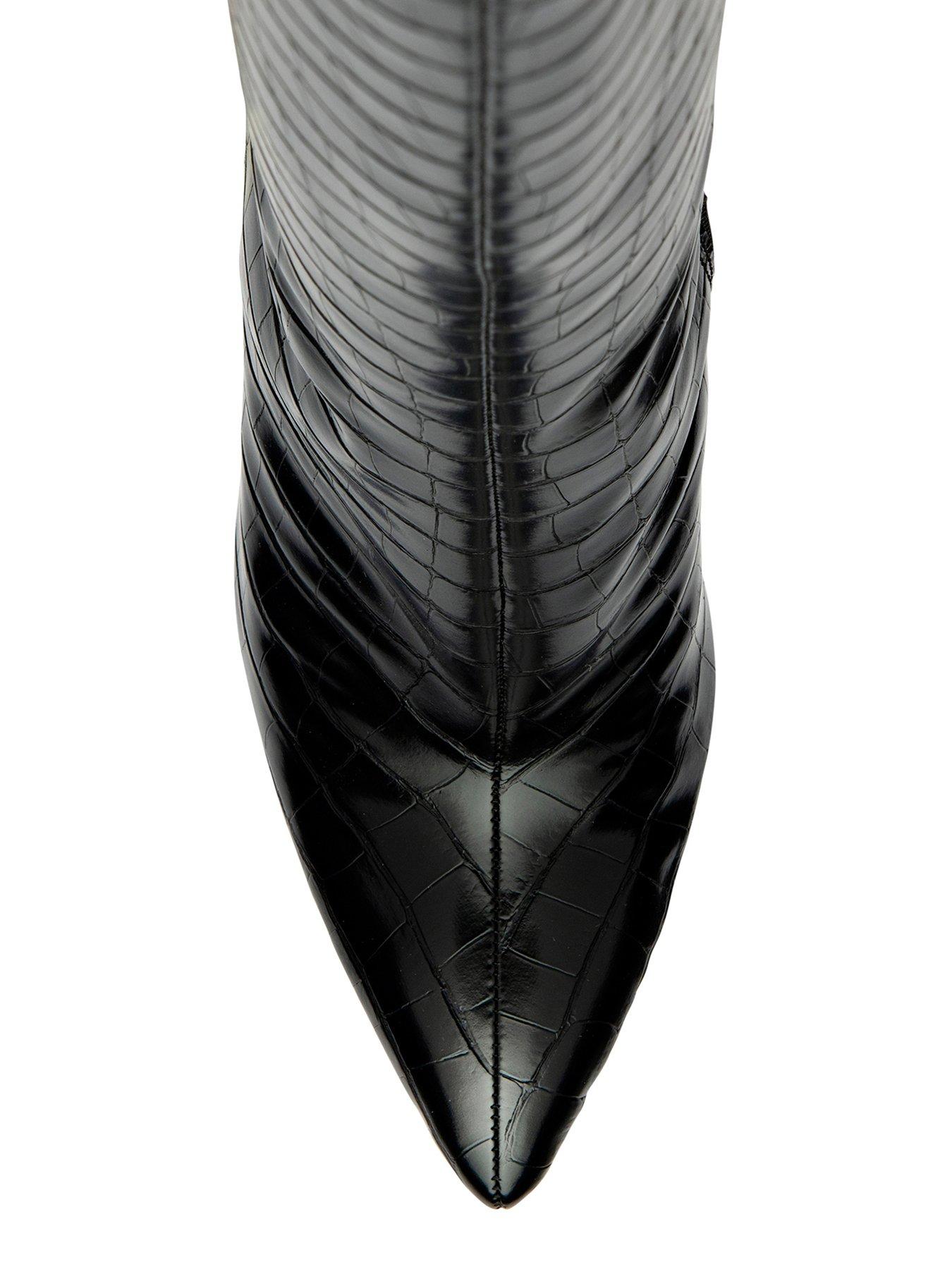 Image 4 of 4 of Ravel Gibson Knee Boots - Black Croc