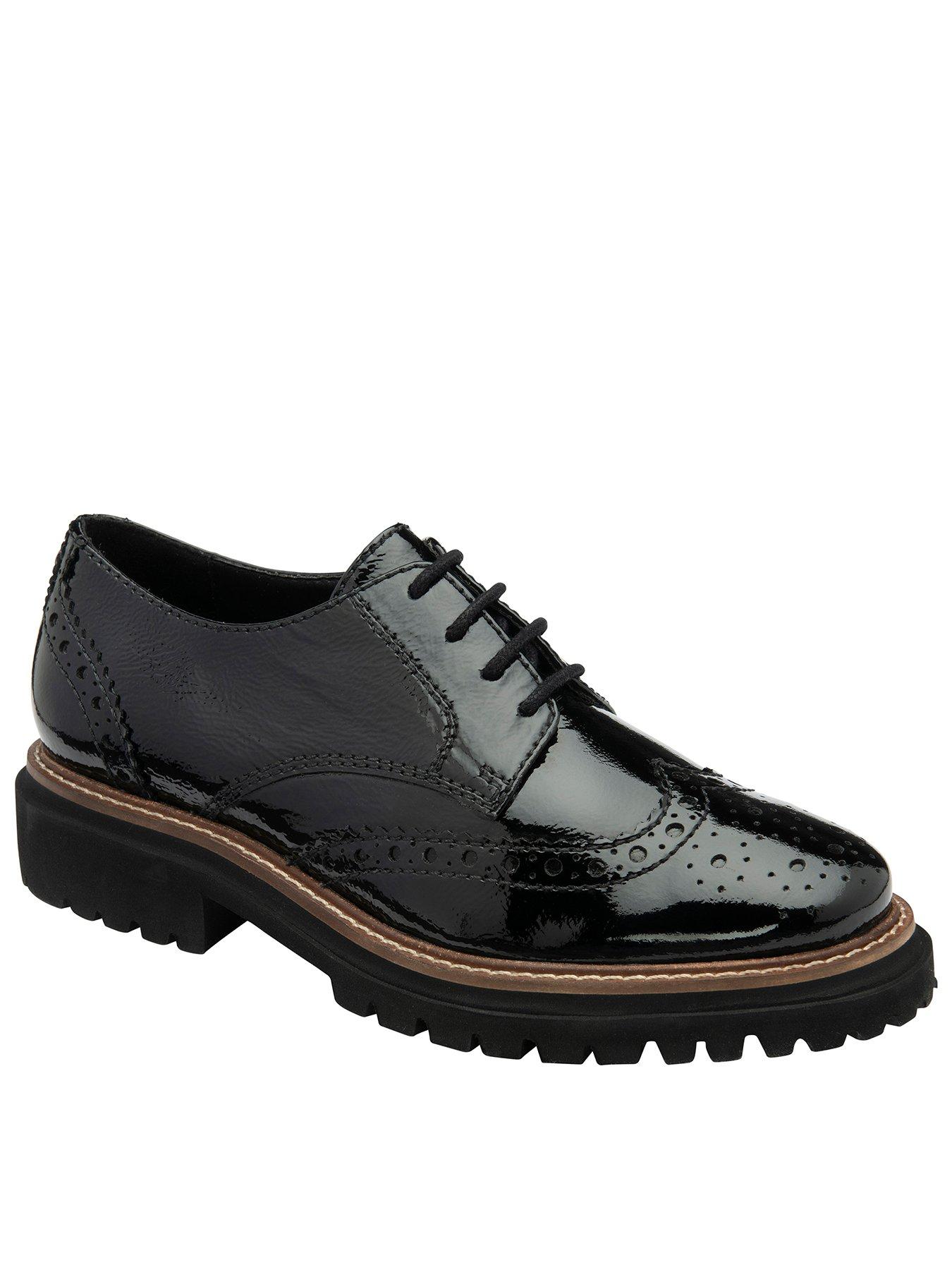 Ravel Walsh Brogue Shoes - Black Patent